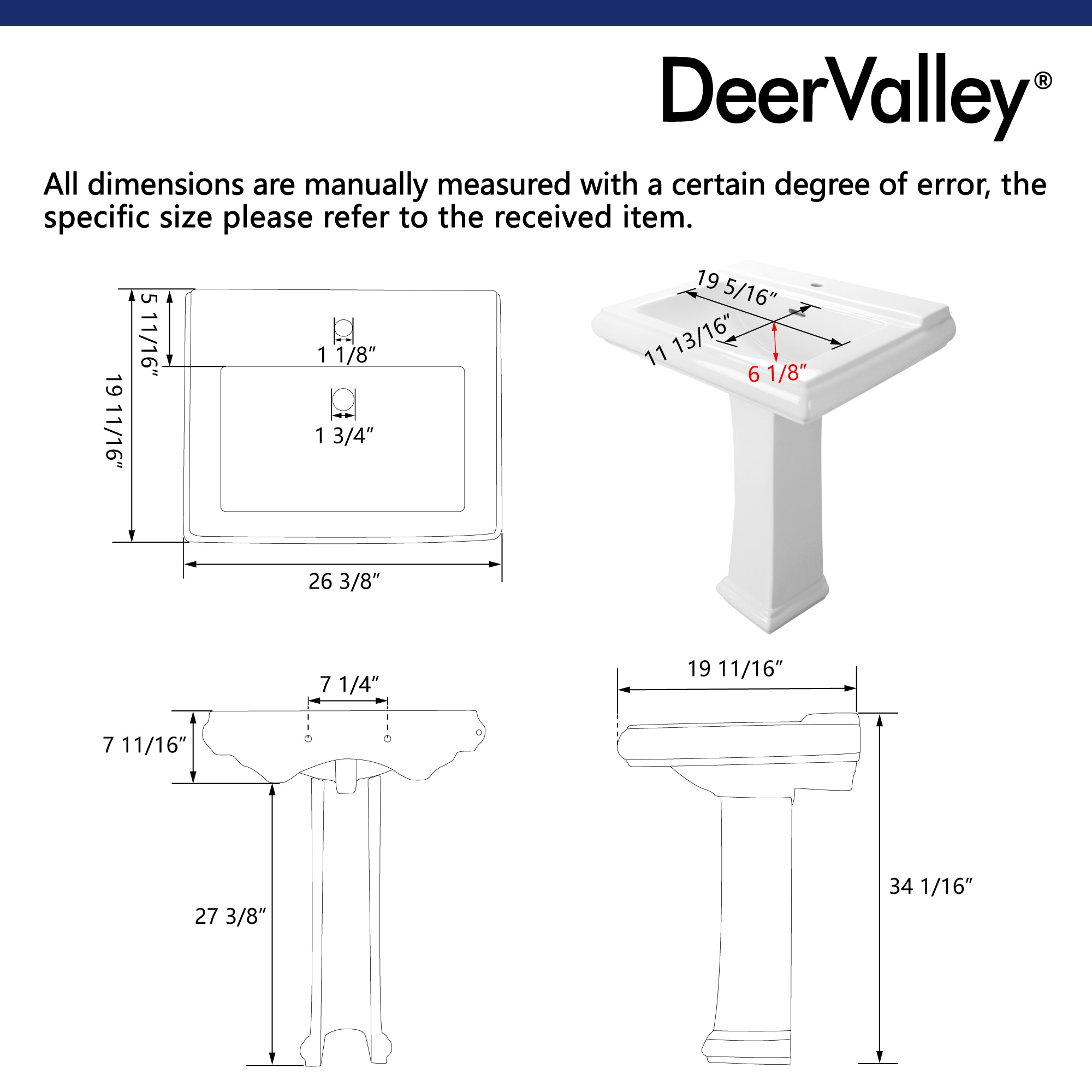 DeerValley DV-1P52101 Complete-Pedestal-Lavatories - View #12