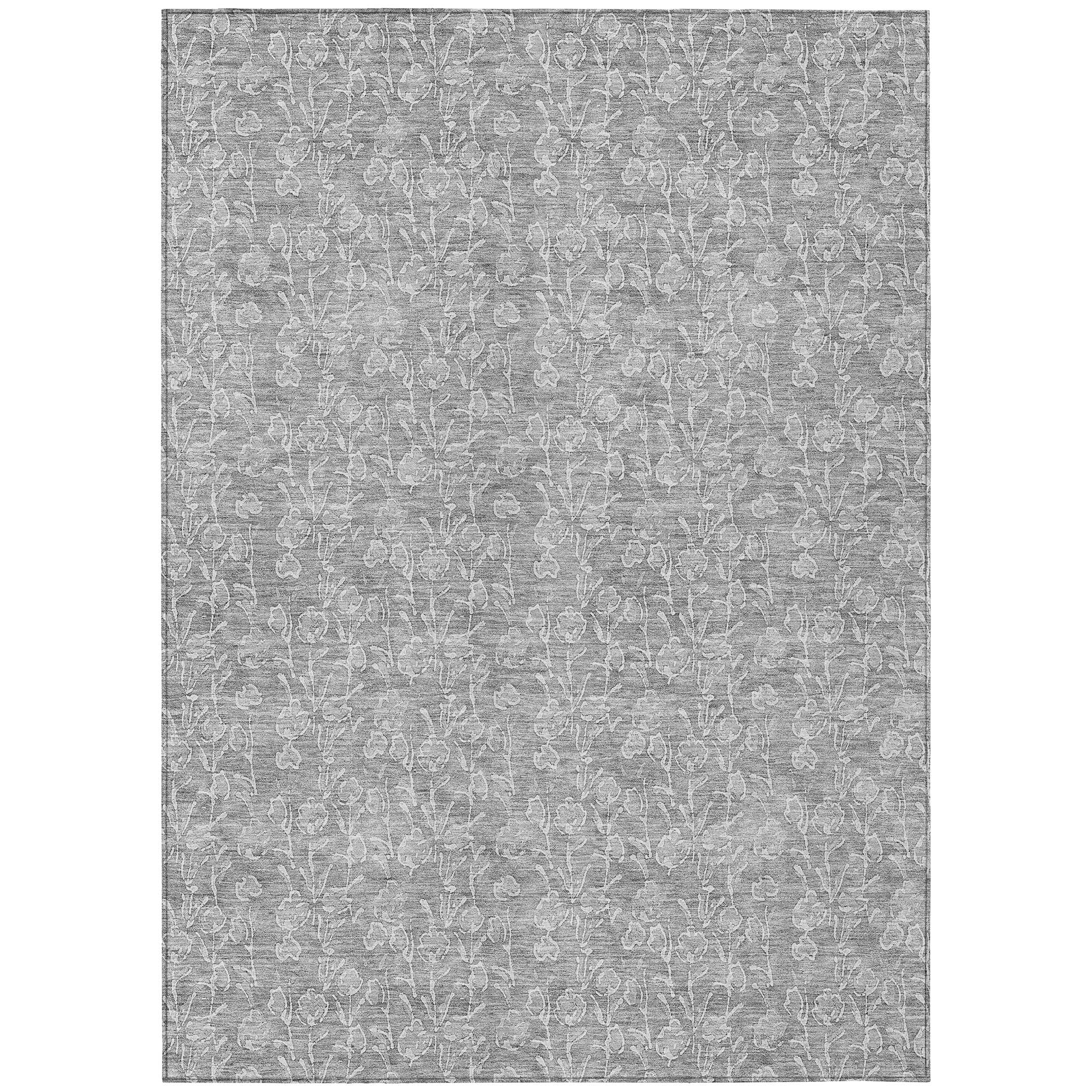 Addison Rugs ACN691SV8X10 Chantille ACN691SV 8 x 10 (ft) Polyester Silver Rectangular Indoor/Outdoor Geometric Machine washable Area rug