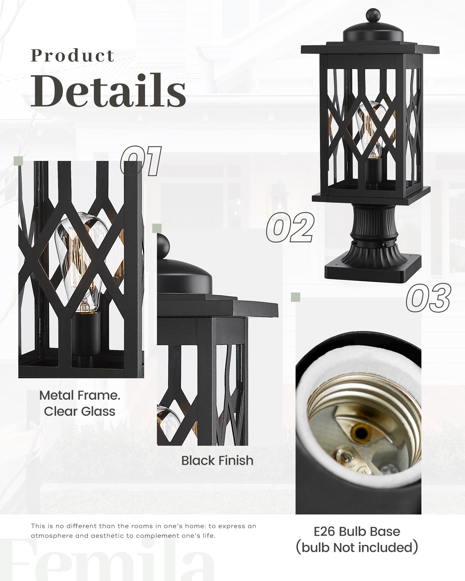 LTMATE LS4FD66P-L BK Complete-Post-Lights - View #3