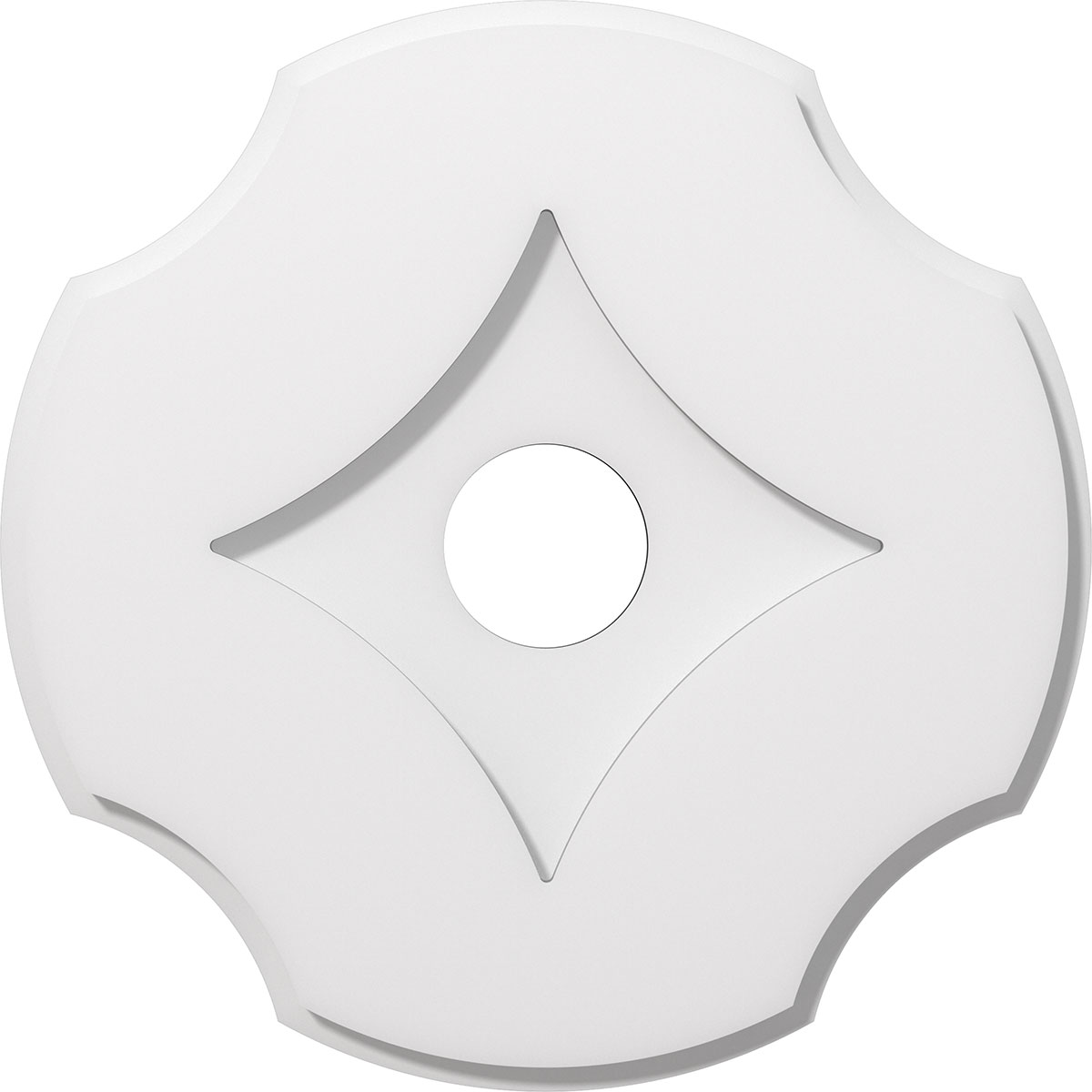 Ekena Millwork CMP16PL-03000 Percival 16-in W x 16-in L Contemporary White PVC Whole Ceiling Medallion