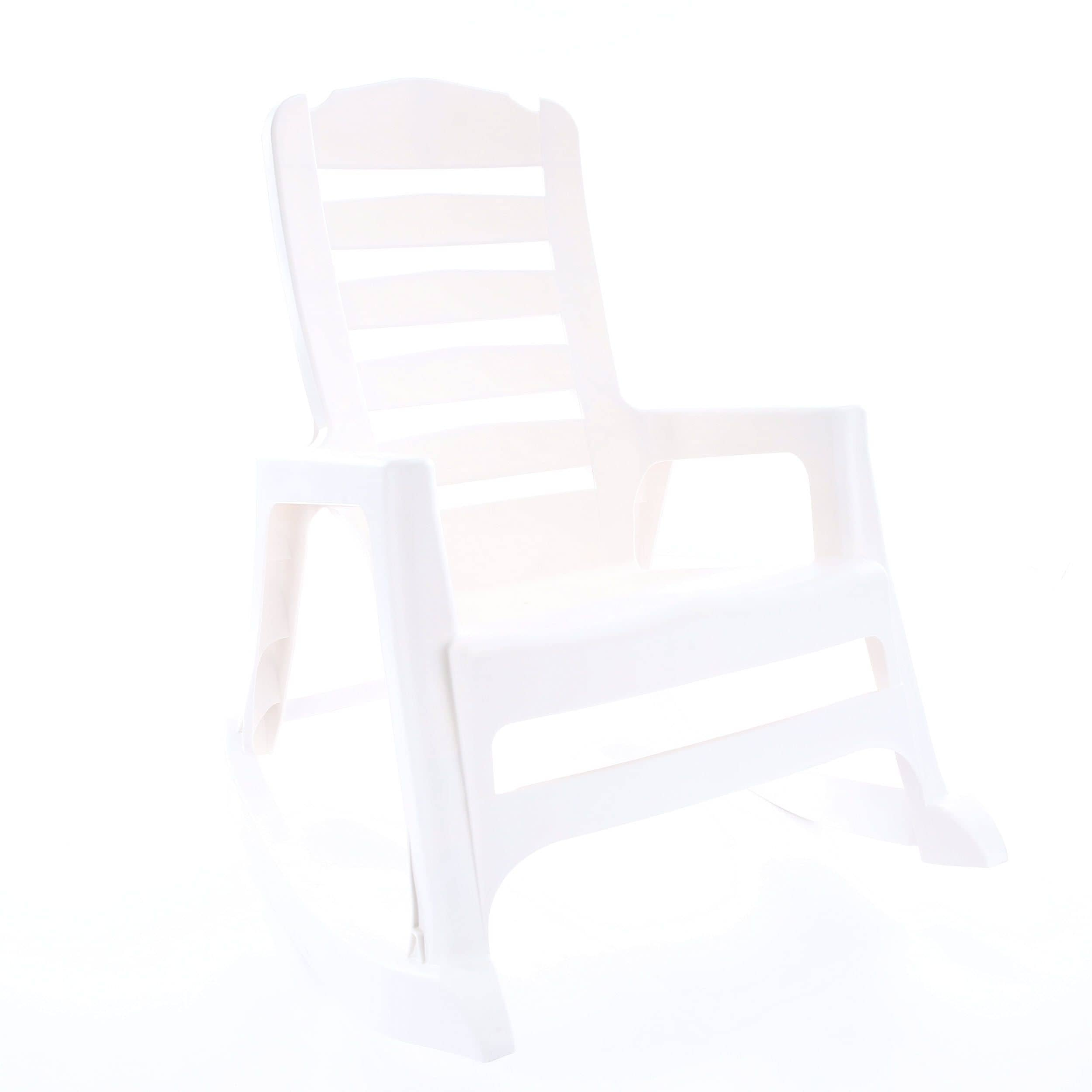 white plastic outdoor rockers