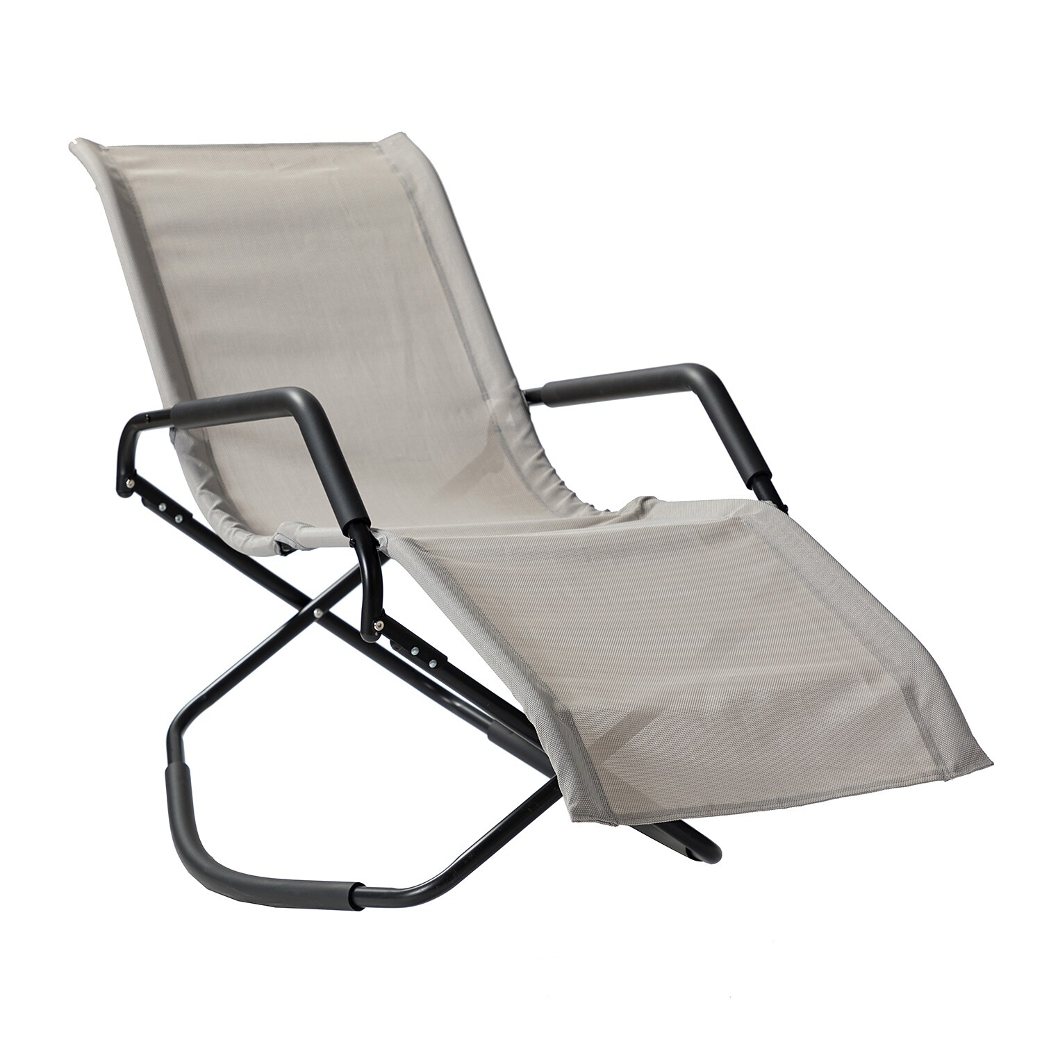 Clihome Patio Chair Aluminum Frame Recliner Chair with Gray Tesilin ...