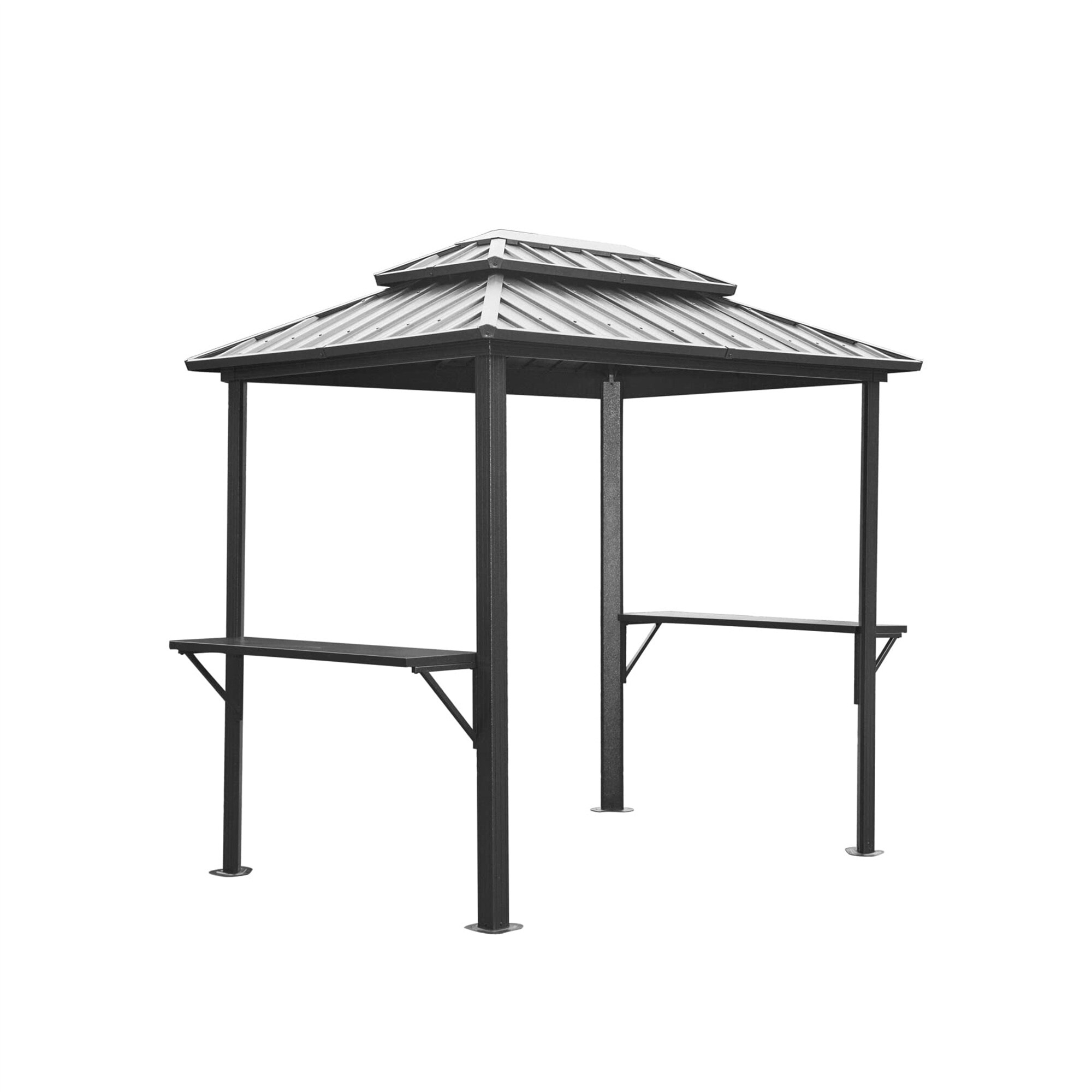 JIMSMAISON BOCPCG04GR 8-ft x 6-ft Grey Rectangle Hardtop Steel Roof