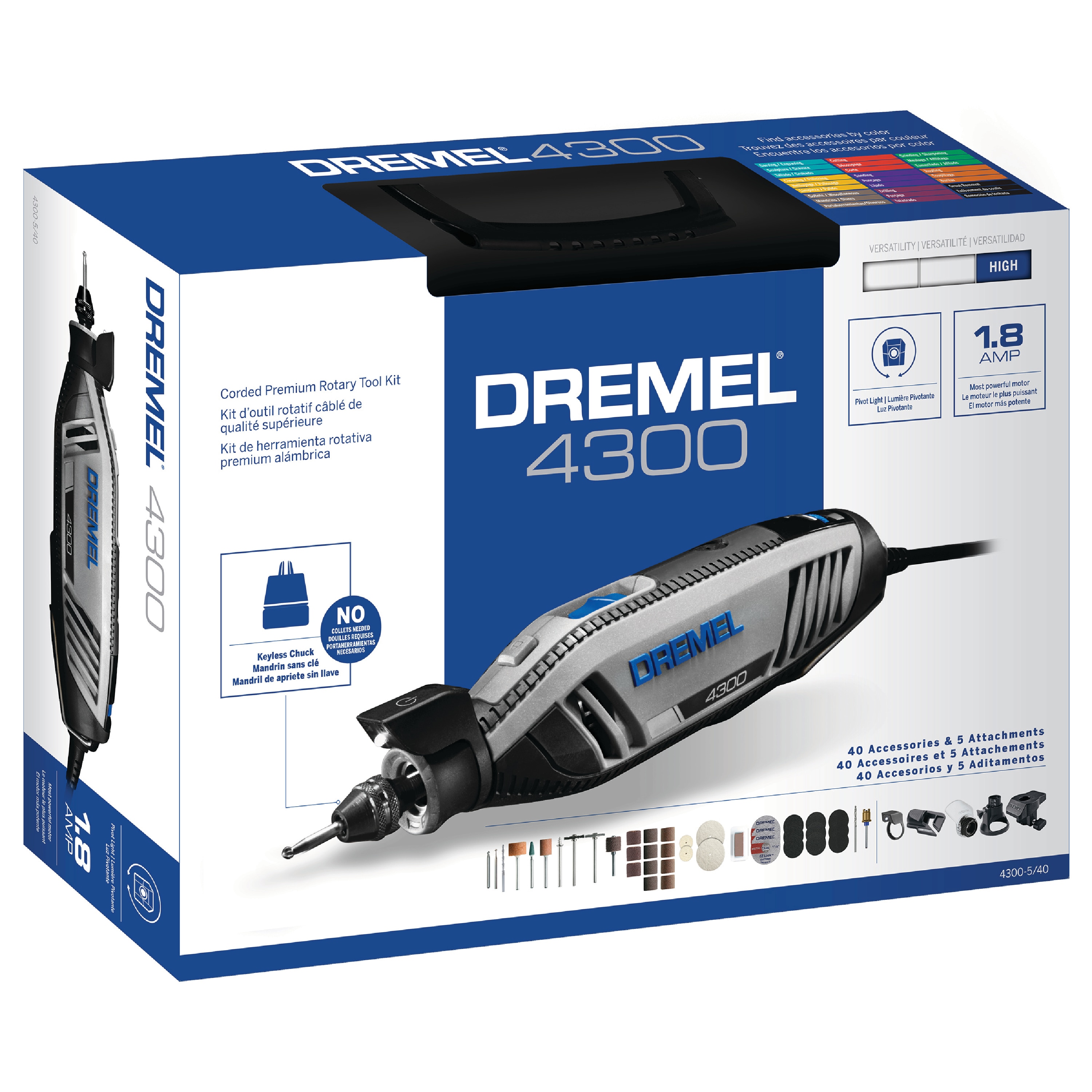 Dremel 4300-5/40 High Performance Rotary Tool Kit with LED Light- 5  Attachments & 40 Accessories- Engraver, Sander, and Polisher- Perfect for  Grinding, Cutting, Wood Carving and Engraving , 9 Long - Yahoo Shopping