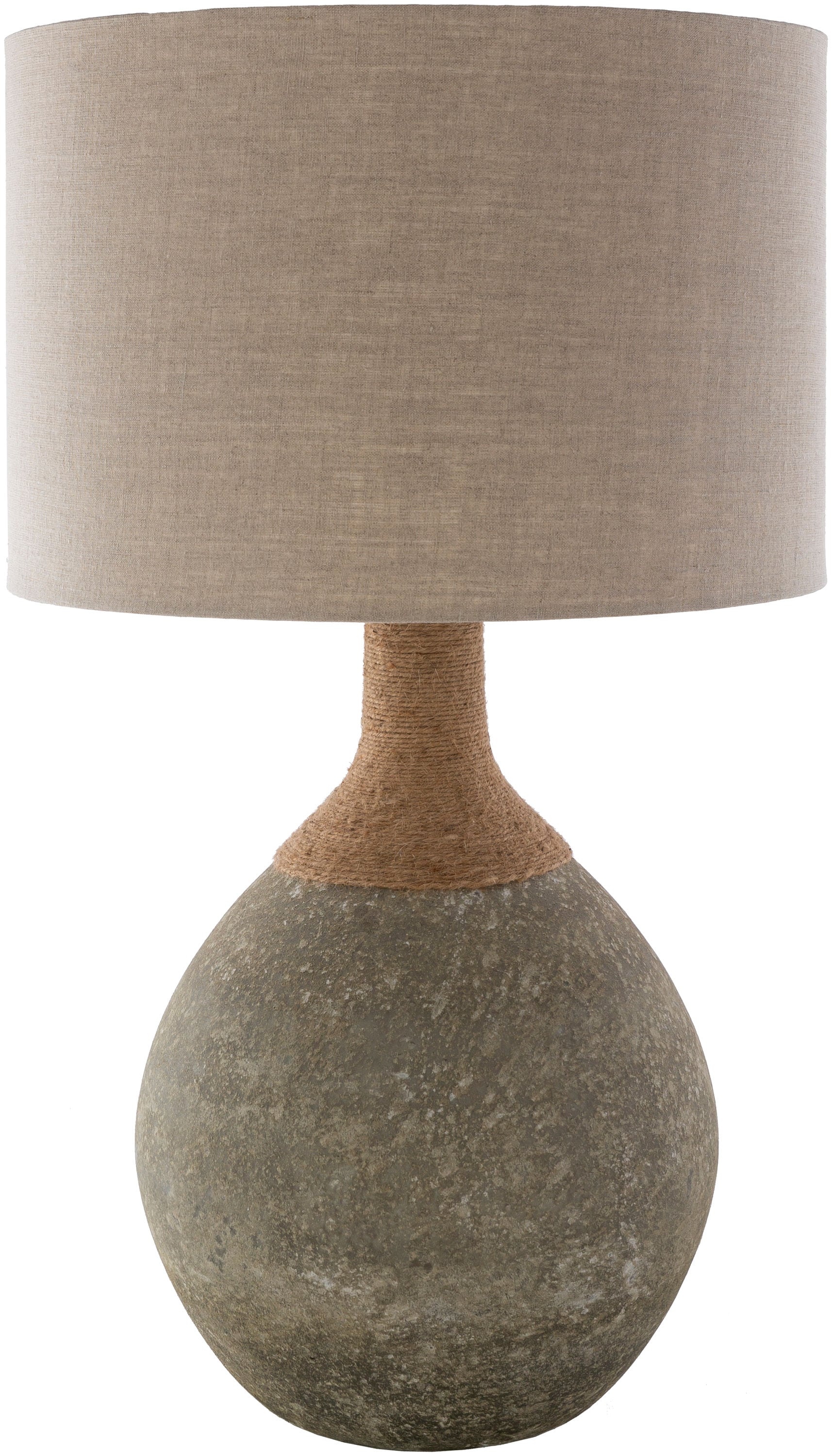 Surya GLC-002 Glacia 32-in Tan/Sage 3-way Table Lamp with Linen Shade