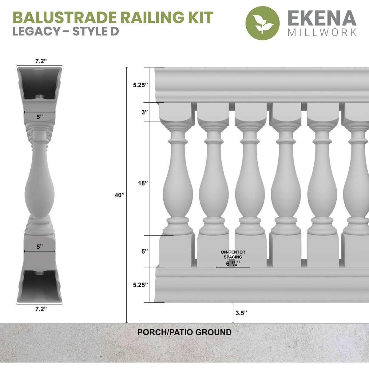 Ekena Millwork BALK40X132LGD railings - View #2