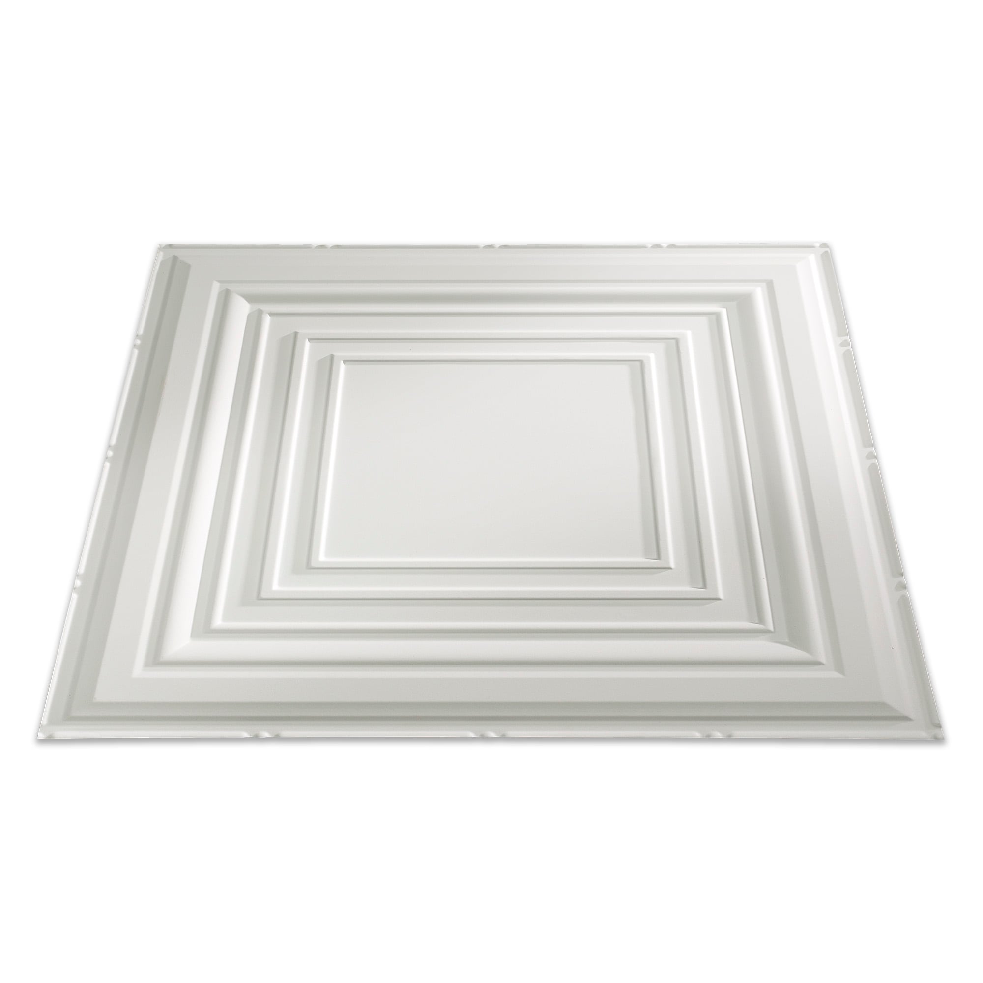 Fasade 2-ft x 2-ft Traditional 3 Matte White PVC Drop Ceiling Tile (5-Pack, 20-sq ft / Case)