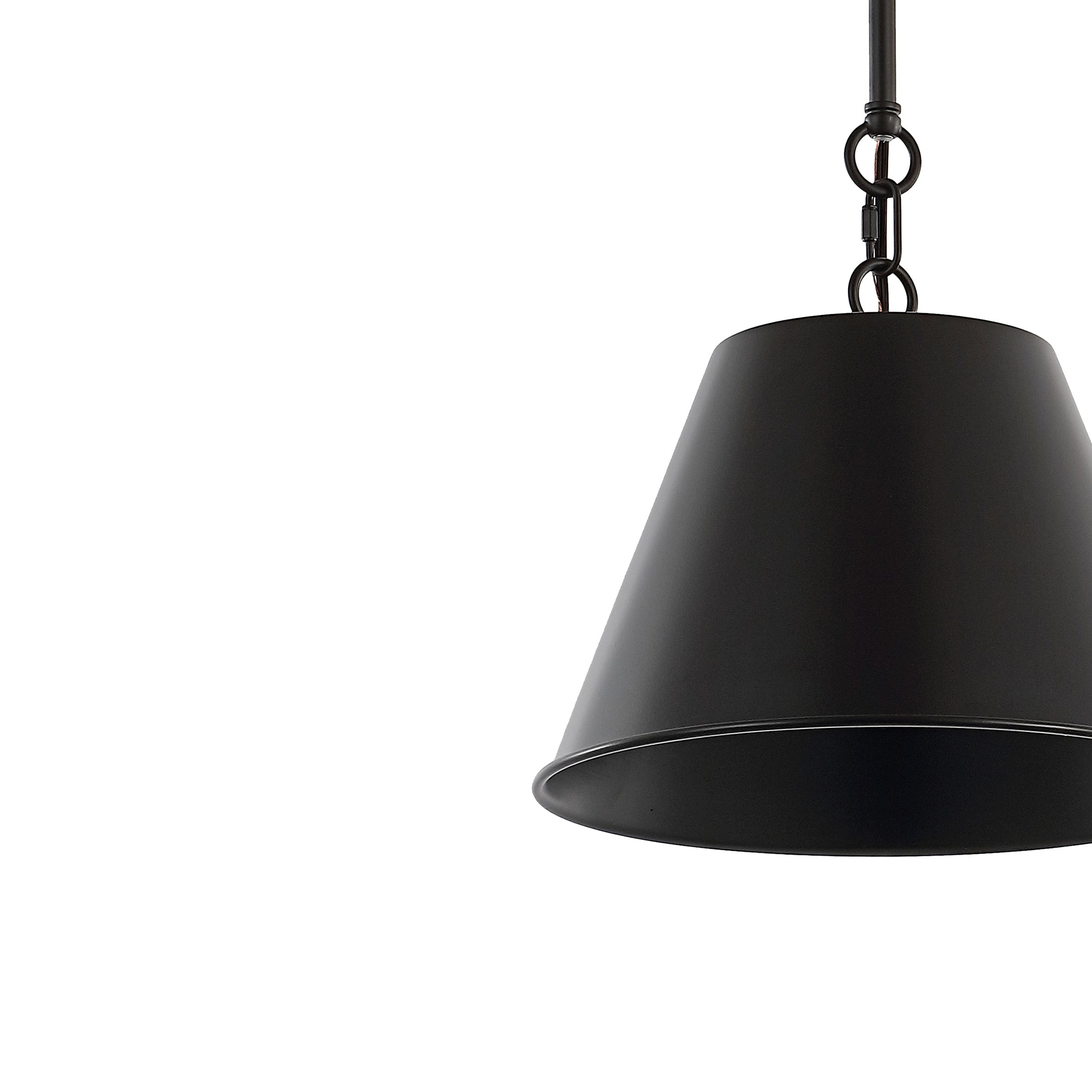 Harper 12" Black Industrial Farmhouse Iron LED Pendant