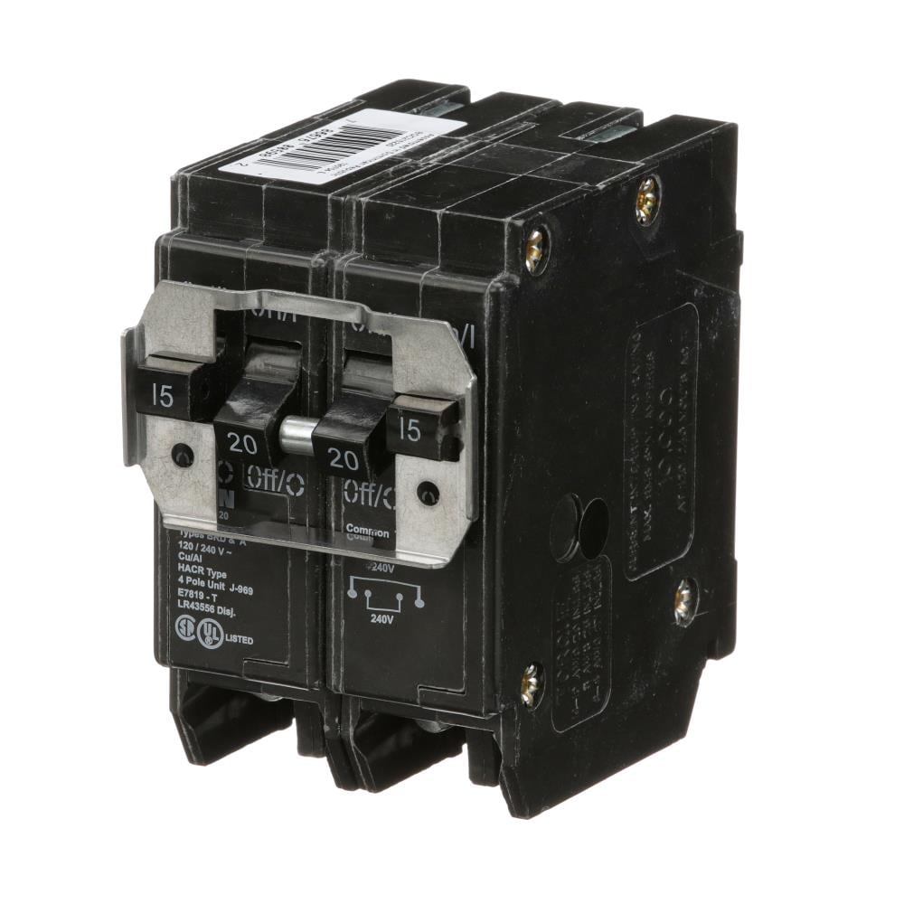 Eaton Type BR 15-amp/20-amp 2-Pole Quad Circuit Breaker in the Circuit ...