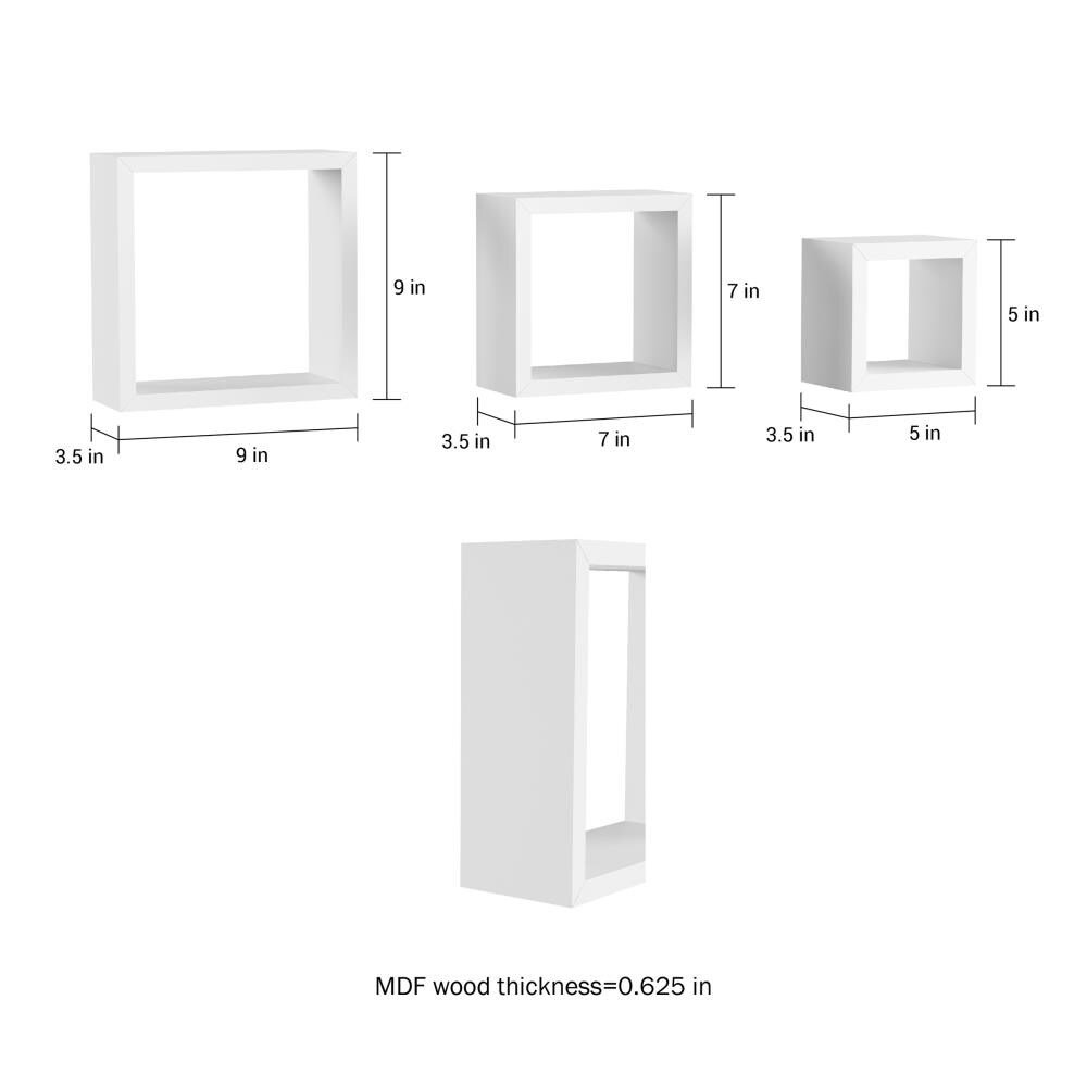 3-Cube Floating Decorative Organizer Wall Shelf with Ledges