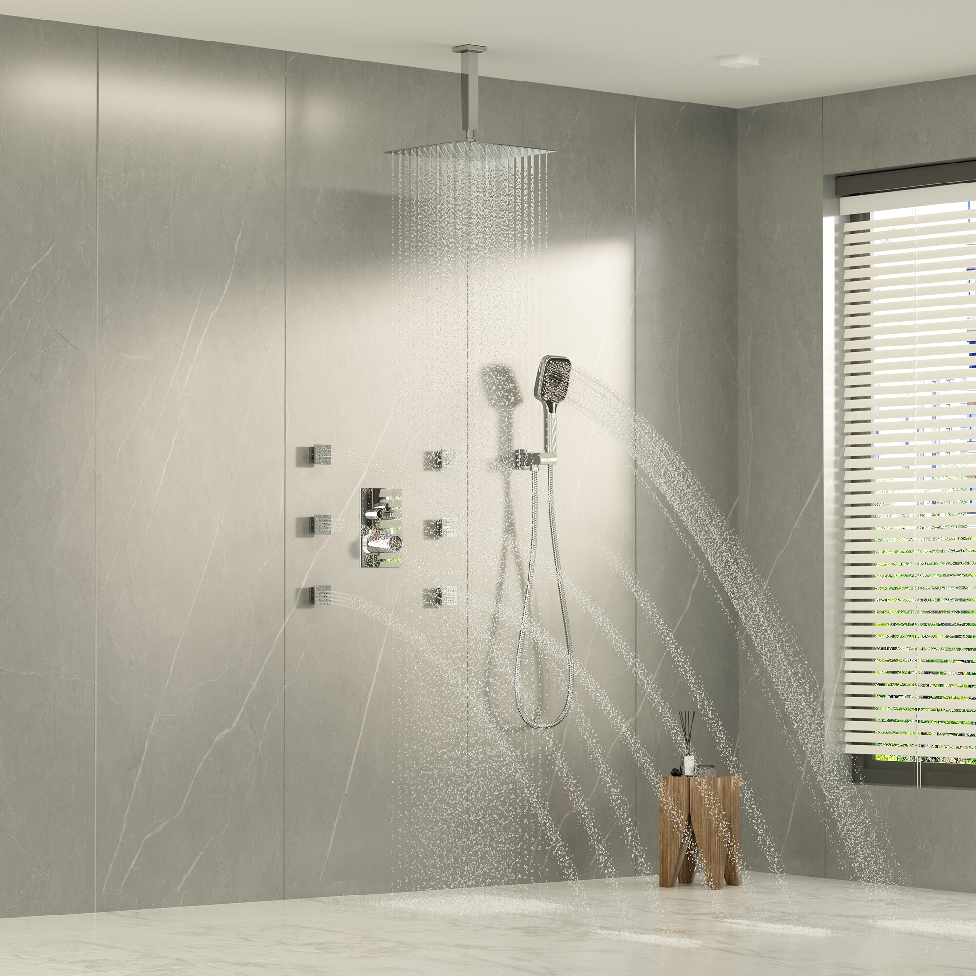 CASAINC M6627-B-10-MB Showerhead-Bar-Panels - View #4