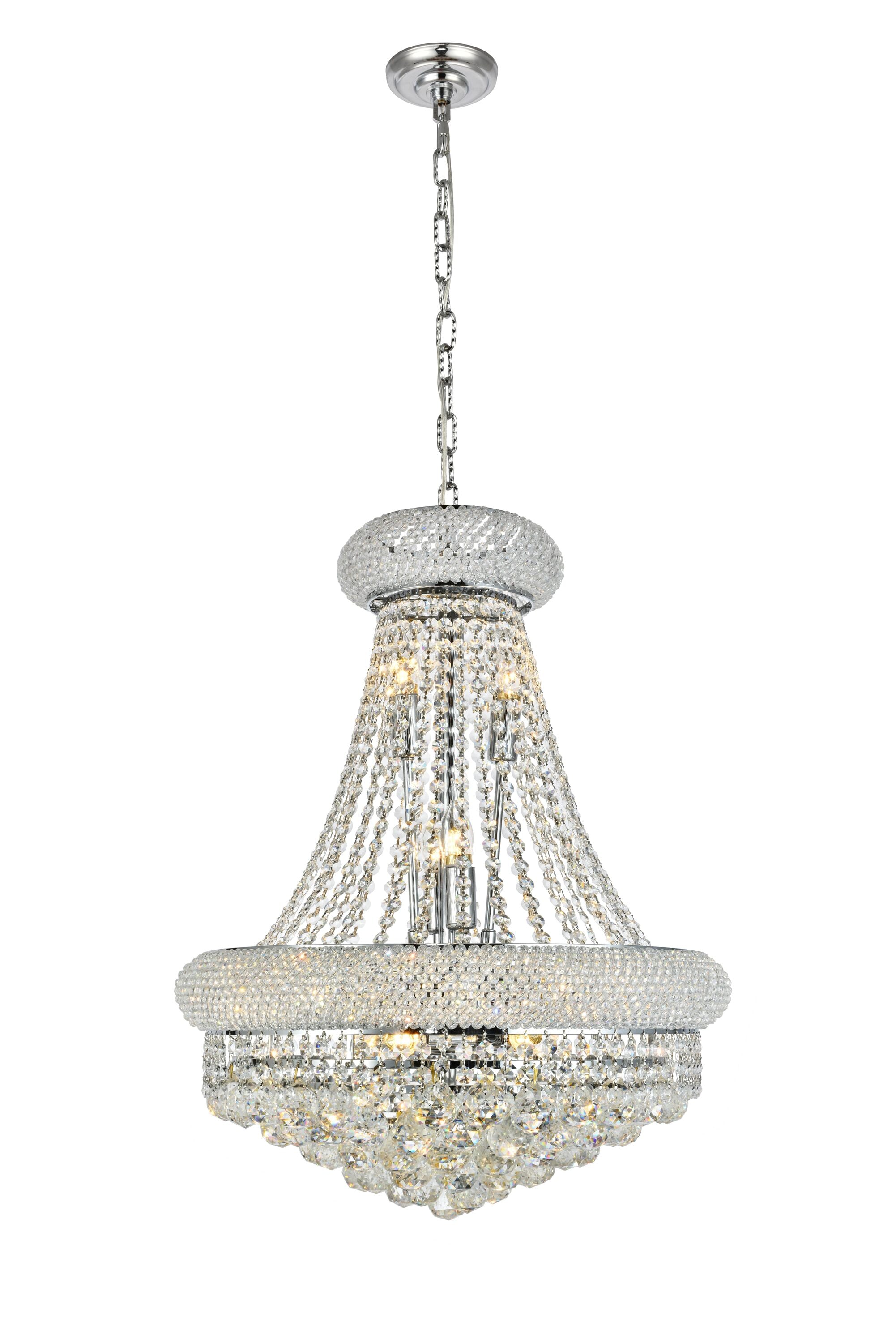 Elegant Decor HFV5400D20CRC Home Furnishing 14 -Light Chrome Transitional Crystal For Use in Bedrooms, Dining Rooms, Foyers, Kitchens, Living Rooms Chandelier