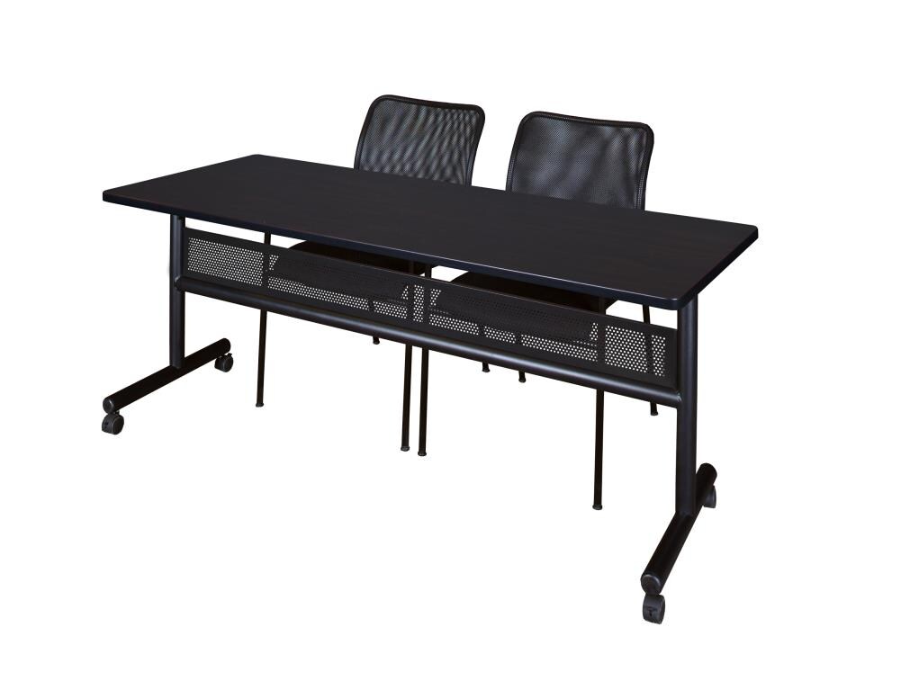 Regency MKFTM7224MW75BK Training Brown 4-Person Training Table (72-in W x 29-in H)