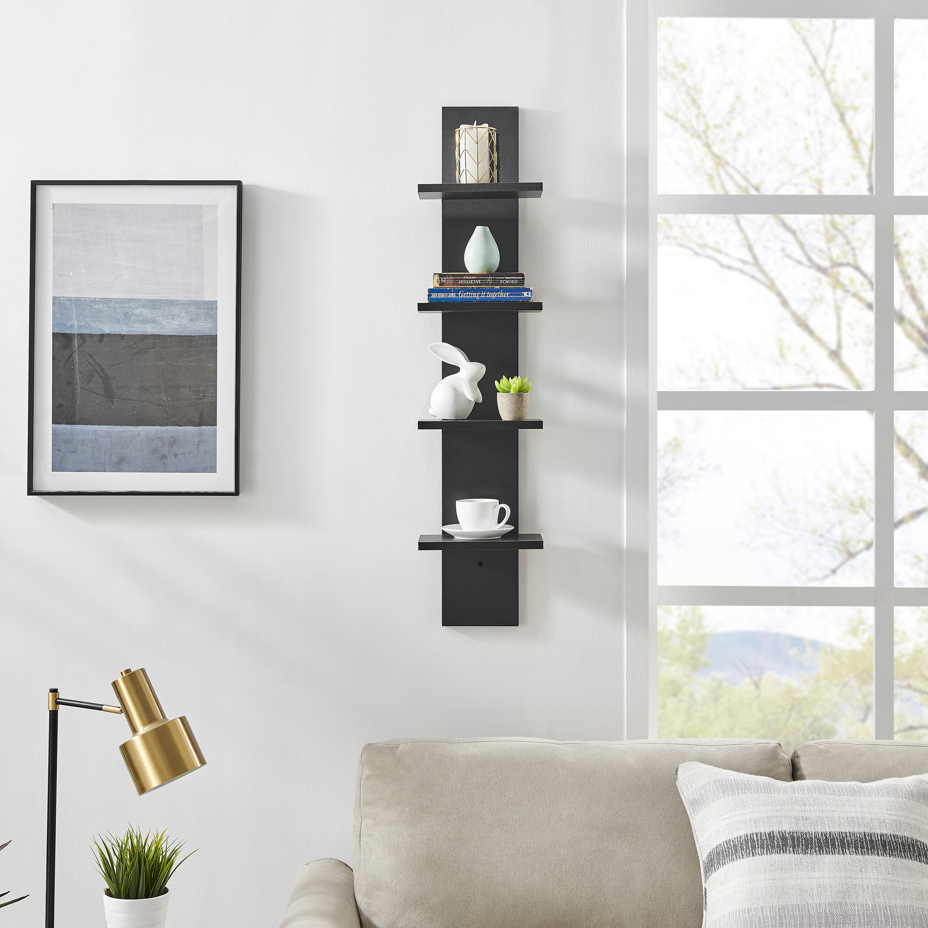 Danya B. QBA2248BK Wall-Mounted-Shelving - View #3