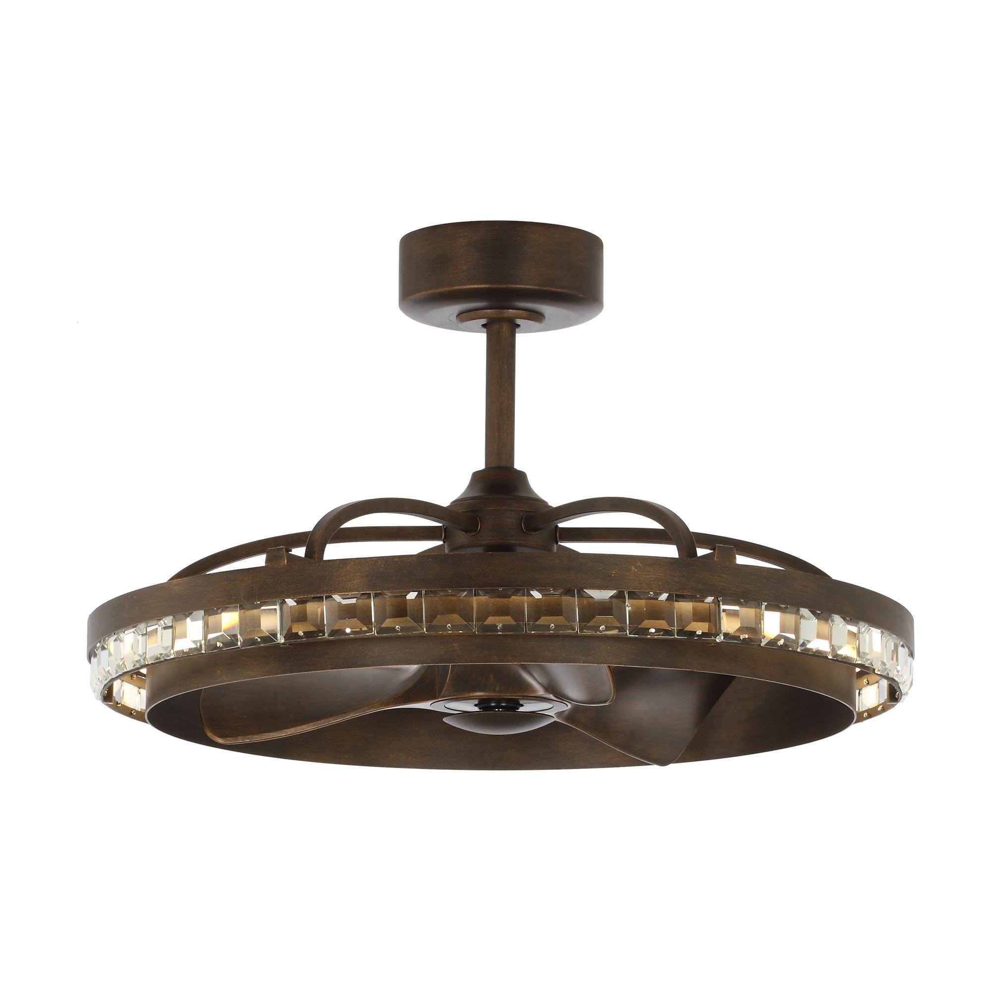 Parrot Uncle BBA552901CA110V 29-in Bronze Indoor Fandelier Ceiling Fan with Light and Remote (3-Blade)