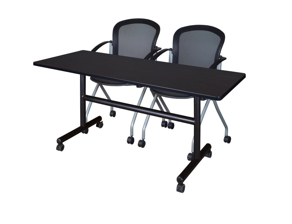 Regency MKFT6030MW23BK Training Brown 4-Person Training Table (60-in W x 29-in H)