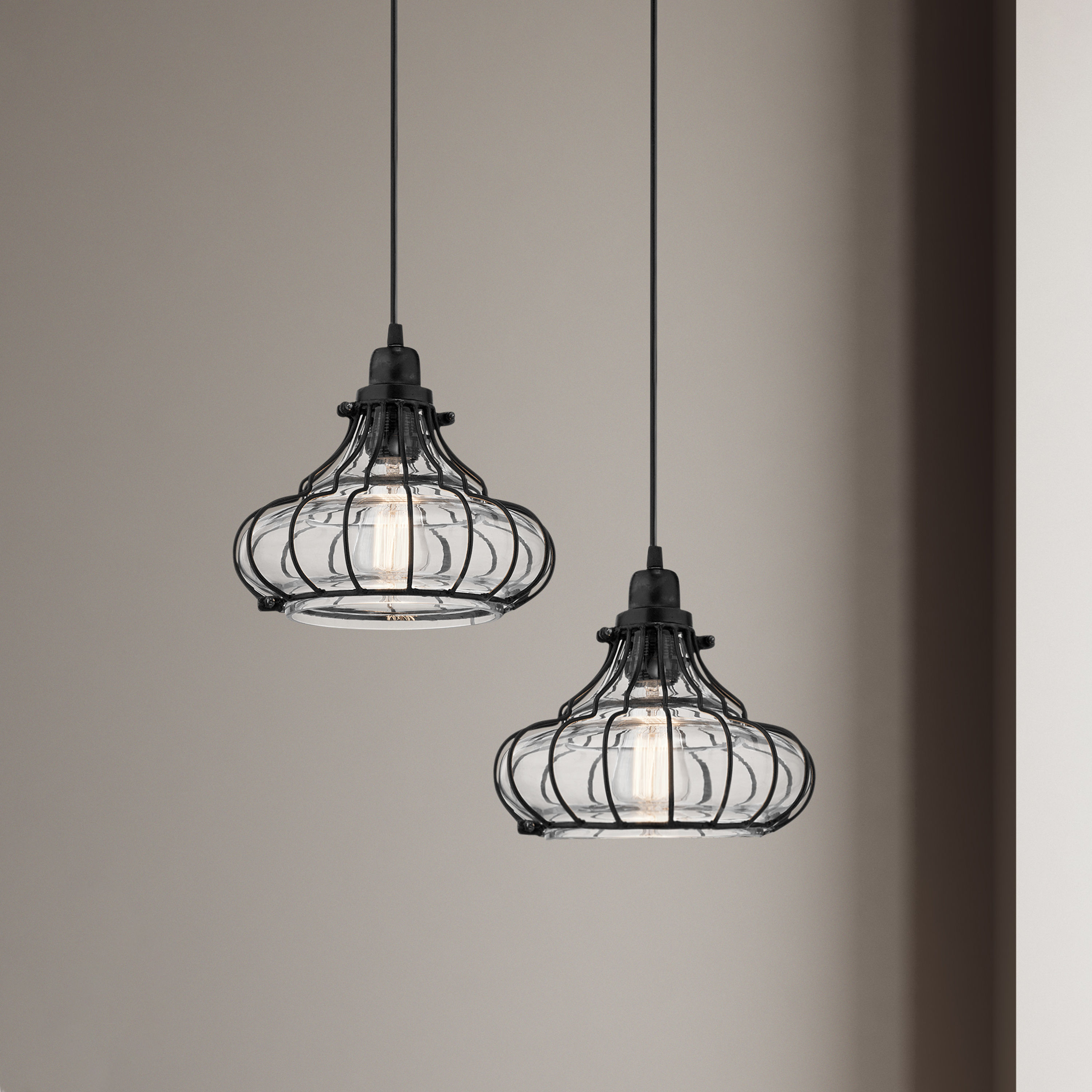 Cora 10" Black Metal Conical Pendant Light with Clear Glass Shade