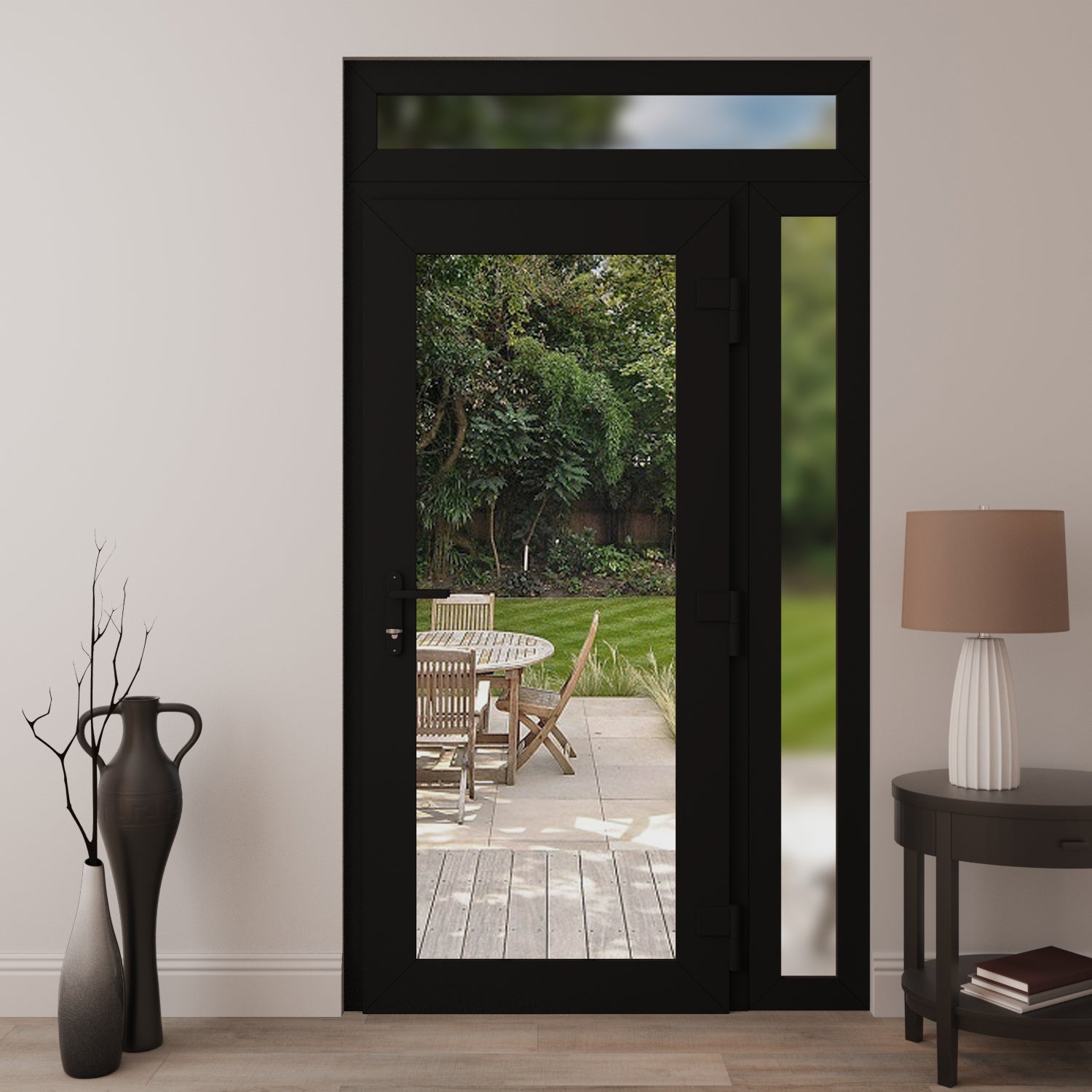 Vdom doors Front Exterior Prehung Metal-Plastic Door Clear Glass MANUX ...