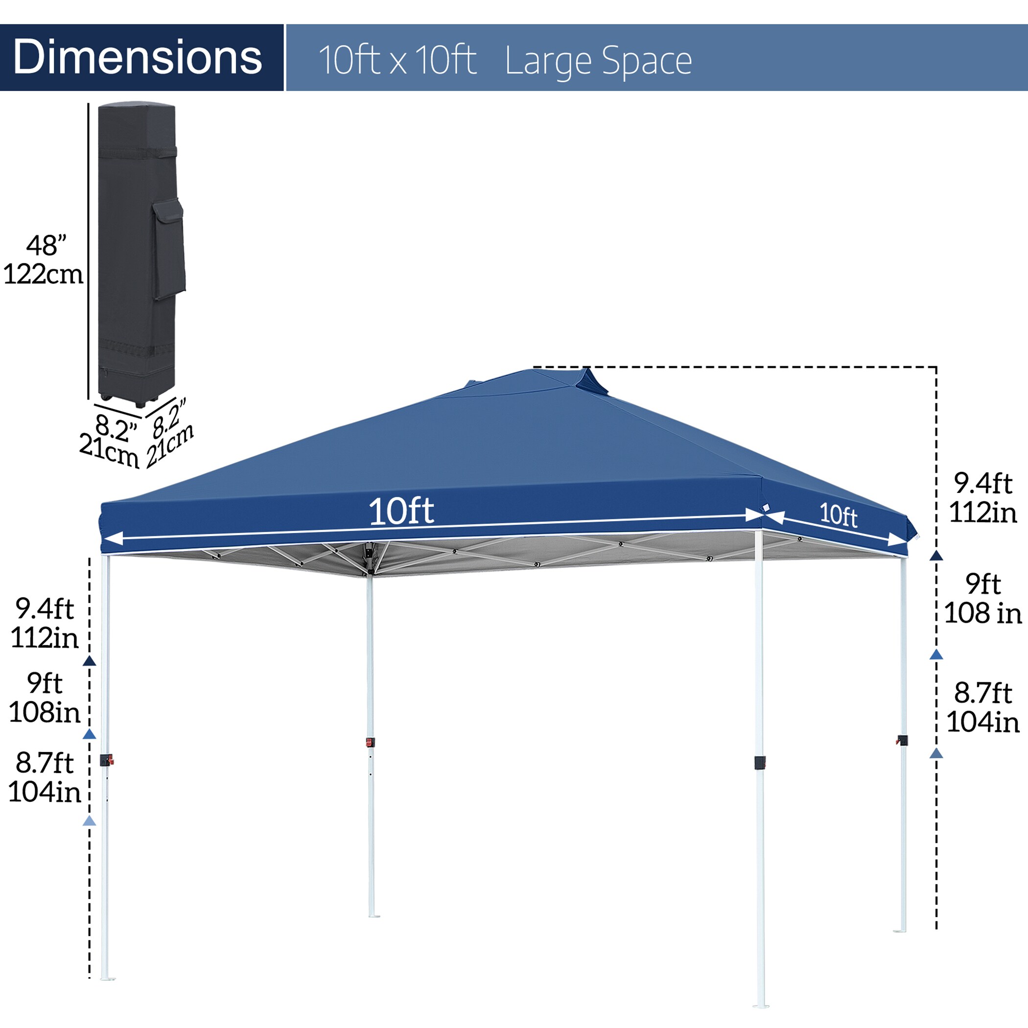 FOREST HOME 10-ft x 10-ft Rectangle Blue Standard Canopy in the ...