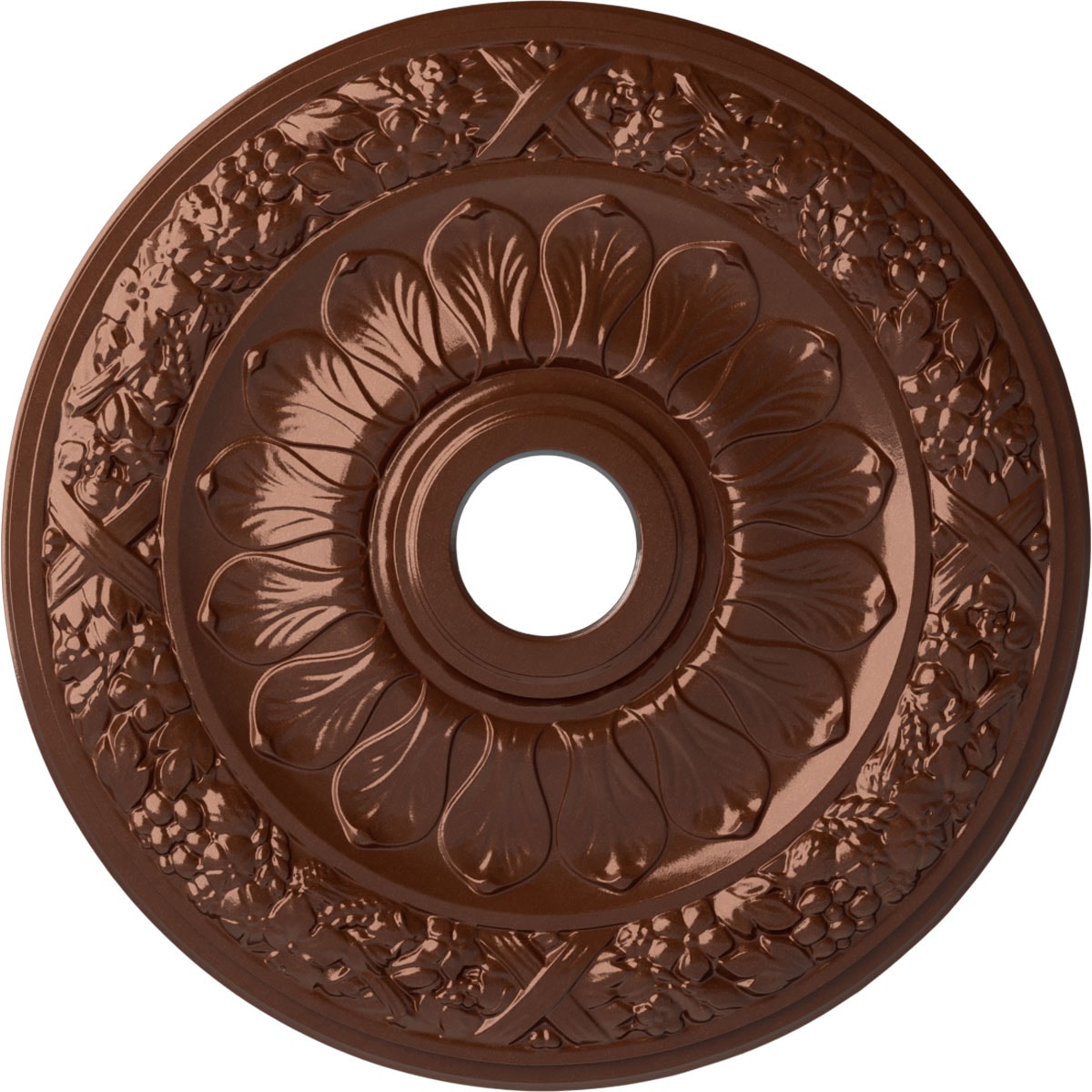 Ekena Millwork CM24SWCPS Swindon 24-in W x 24-in L Copper Penny Polyurethane Ceiling Medallion