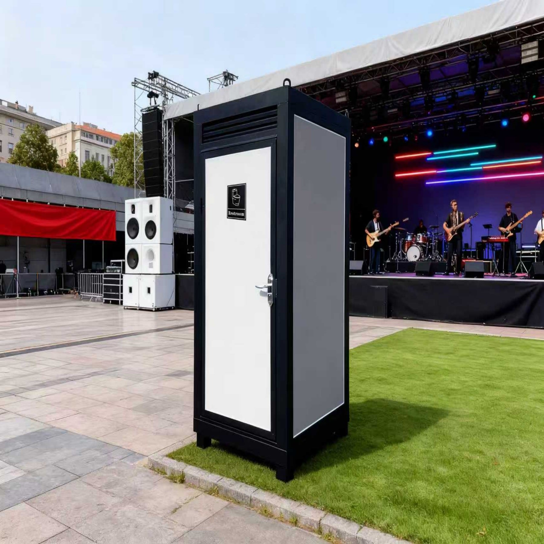 Dexmalle  Person Portable Toilet Cabin Outdoor Restroom with Light