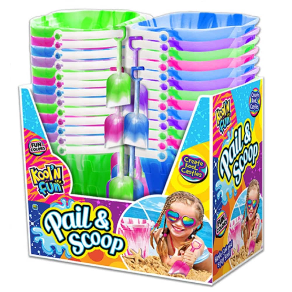 JA-RU  Kool'N Fun 2-Piece Plastic Pail and Scoop Assorted Colors Pack of 48