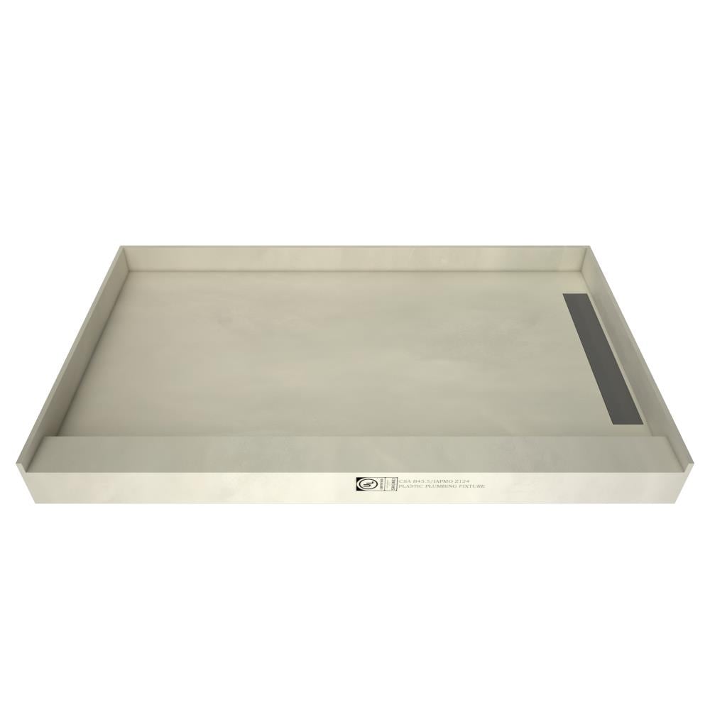 ELEGANT 48'' L x 32'' W Shower Base Pan Right Drain Stainless