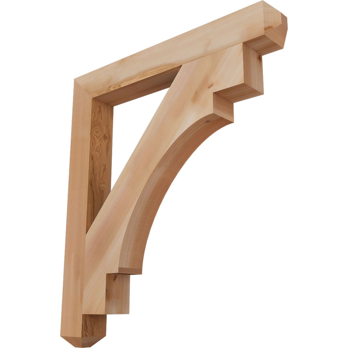 Ekena Millwork BKT04X32X36MRC04SWR Merced craftsman smooth 3-1/2-in x 32-in x 36-in Western red cedar Brown Wood Standard bracket