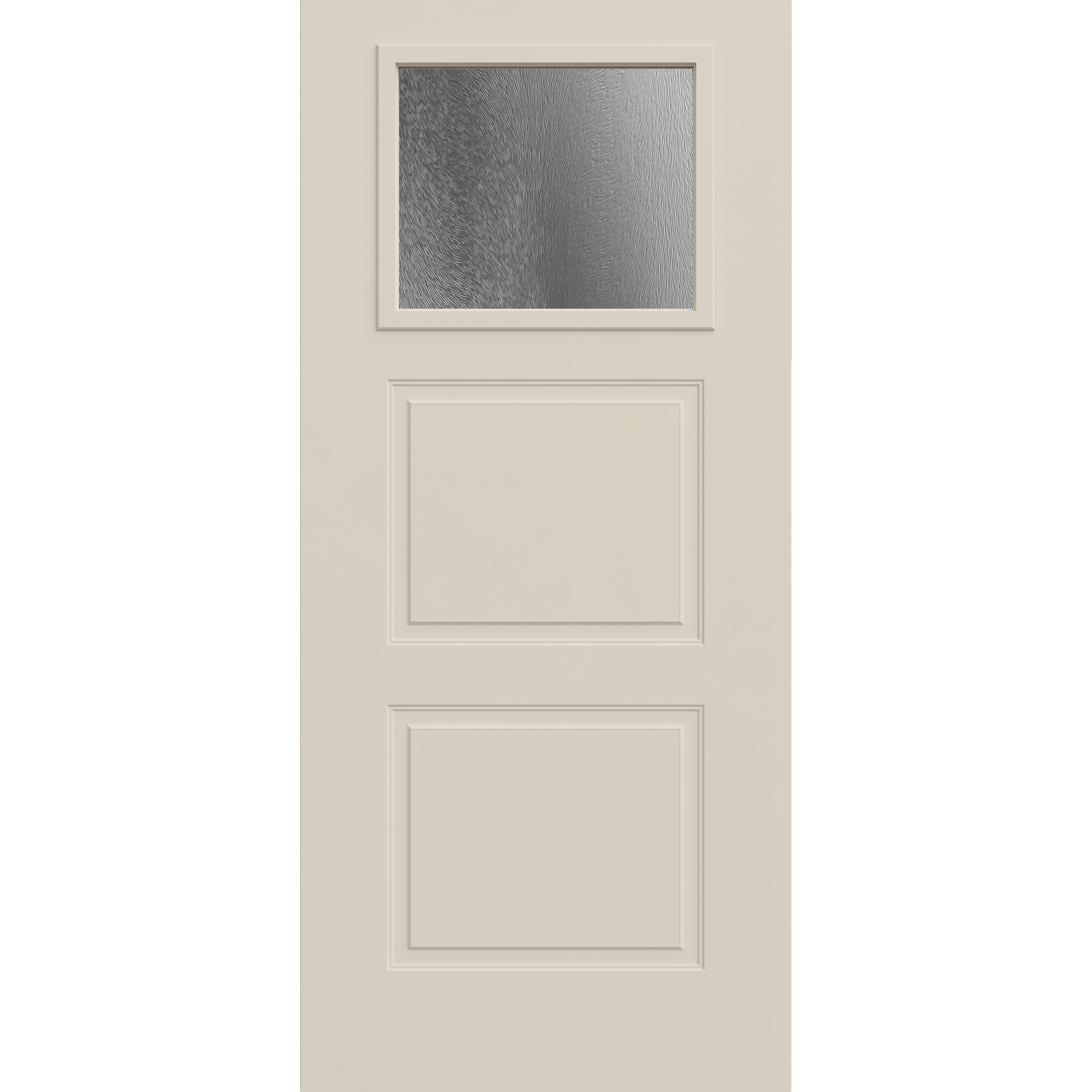 36-in x 80-in Steel 1/4 Lite Universal Reversible Primed Slab Door Single Front Door Insulating Core in Off-White | - JELD-WEN LOWOLJW250000033