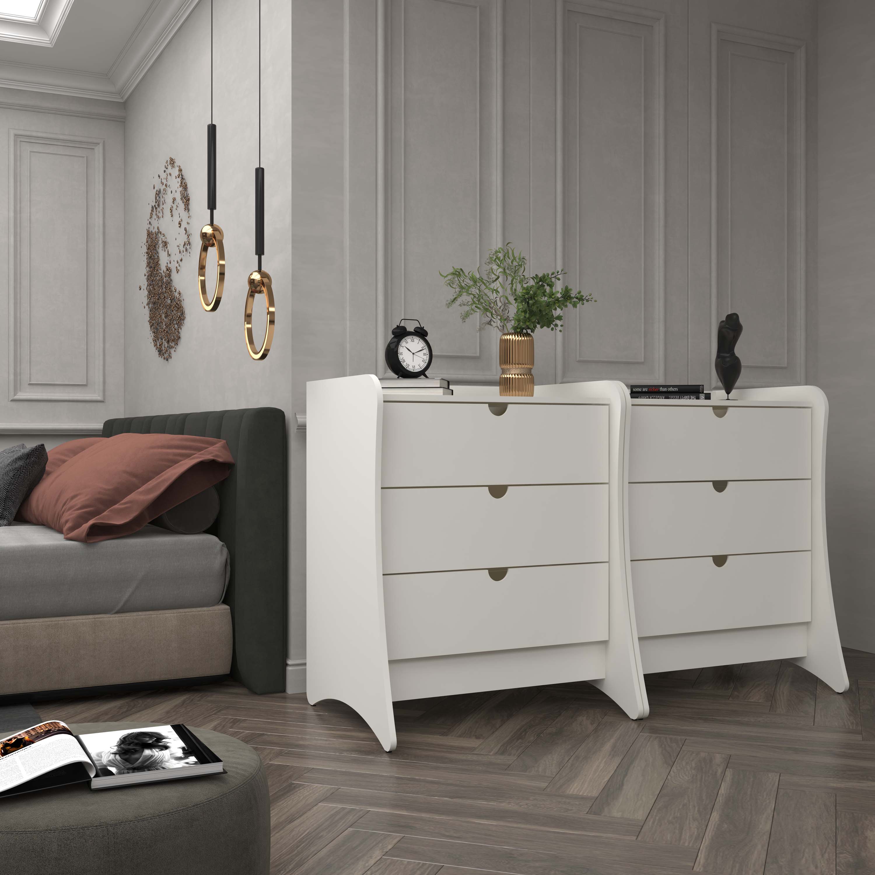Manhattan Comfort 2-182GMC1 White 6 -Drawer Standard dresser