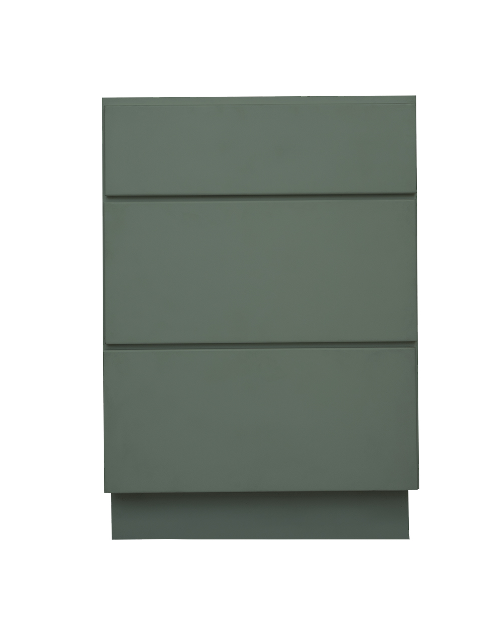 RELIABILT LS-SB-DB24 Monroe 24-in W x 34.5-in H x 24-in D Basil Green 3 -Drawers Drawer Base Ready to assemble Plywood Cabinet (Flat Panel Shaker)