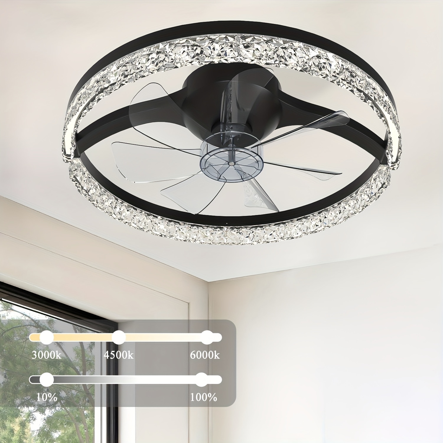 Mooues Morfone 20 inch Modern Ceiling Fan with Light and Remote Control 6 Speed Dimmable