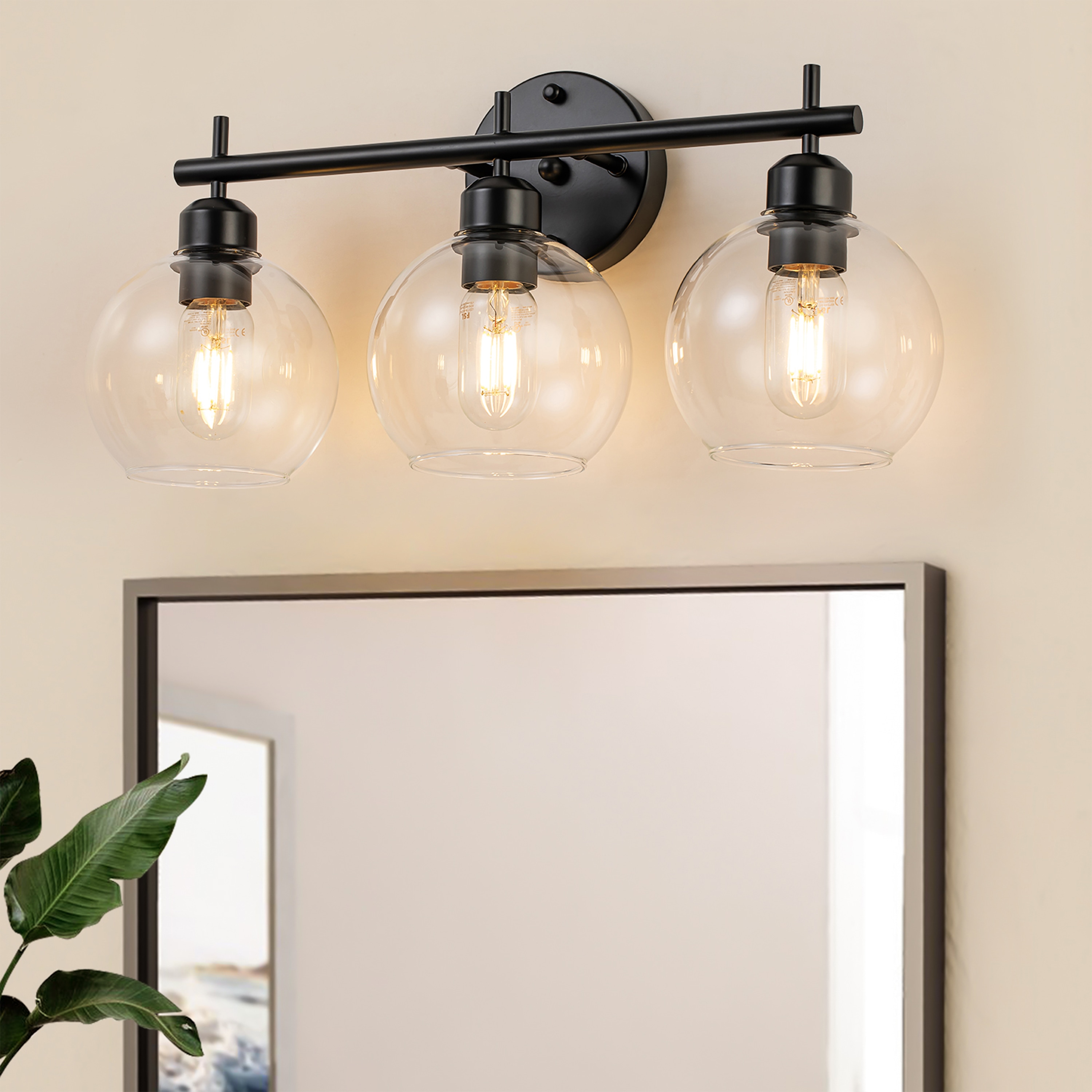 GoYeel ZW044BK03 19.69-in 3 -Light Black Modern/contemporary Vanity light