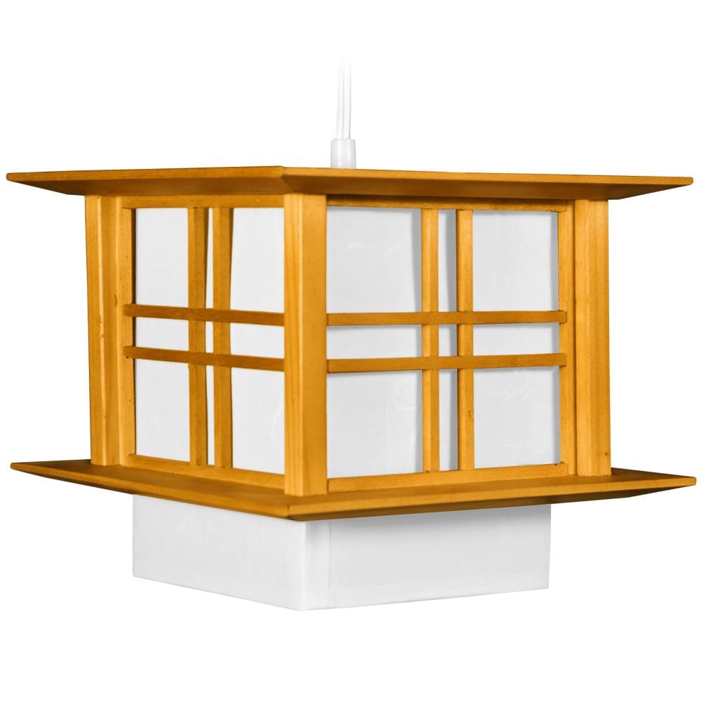 Red Lantern LMPAKIDAHG-H Oriental Furniture 1 -Light Honey Transitional Lantern Medium Plug-in Hanging Pendant light