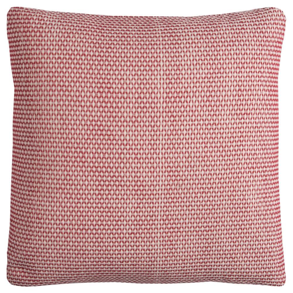 Rizzy Home T11769 Poly filled pillow 22-in x 22-in Red Ivory Square Indoor Decorative Pillow