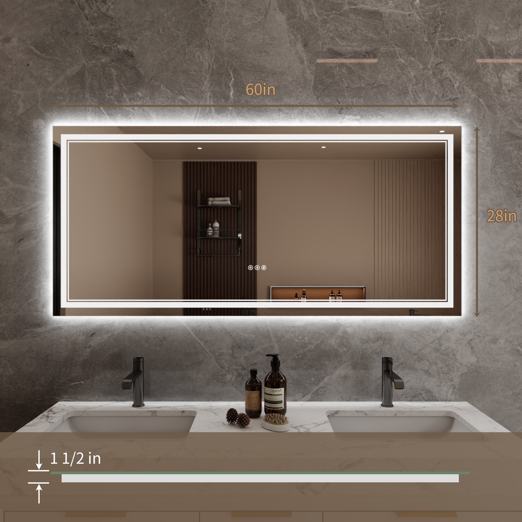 Bayfeve BFKF-3036D4-MIR Framed-Bath-Mirrors - View #6