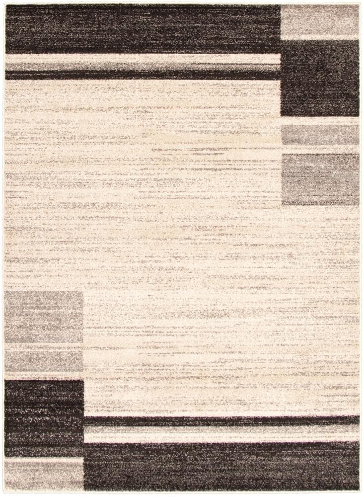 ECARPETGALLERY 315547 Ayla 8 x 10 (ft) Loomed Polypropylene Dark Brown Ivory Taupe Rectangular Indoor Bohemian/Eclectic Area rug