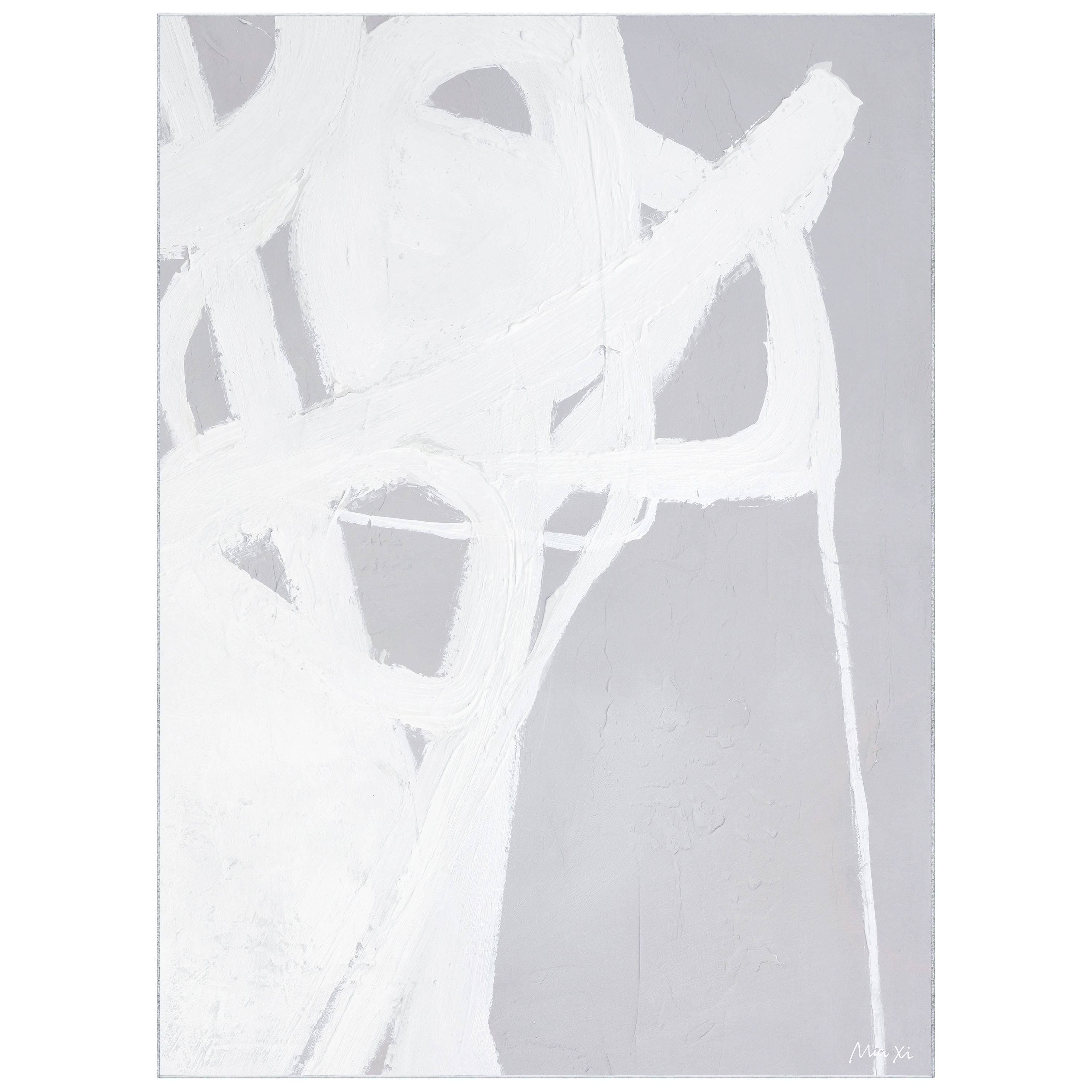 Empire Art Direct Gray, White Rectangular Indoor Abstract Area rug
