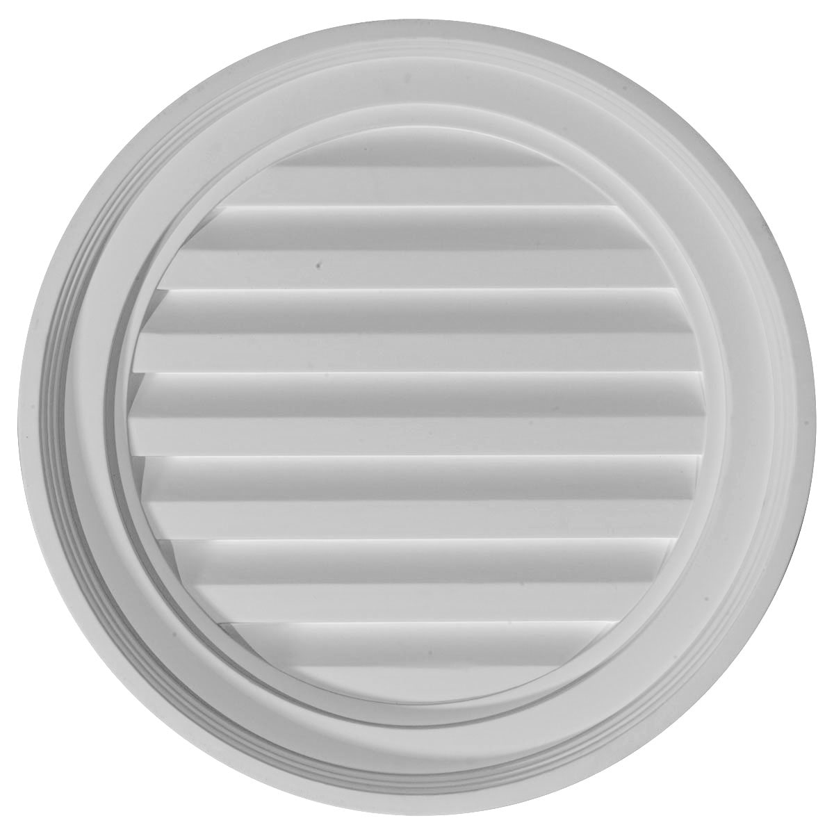 Ekena Millwork GVRO18D 16-Inches x 16-Inches White Round Urethane Gable Louver Vent