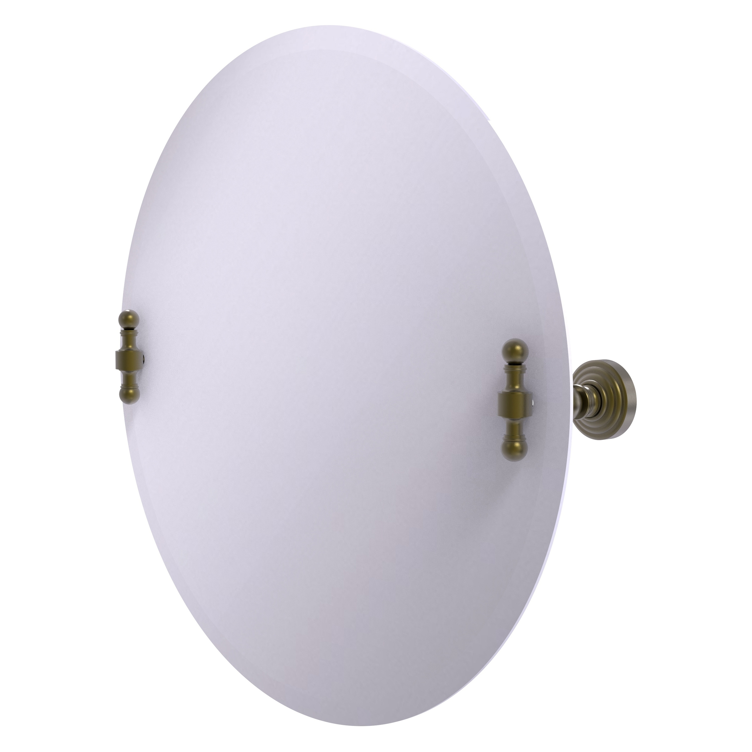 Allied Brass RW-90-ABR Retro Wave 22-Inches x 22-Inches Beveled Frameless Round Tilting Bathroom Vanity Mirror ( Antique Brass )
