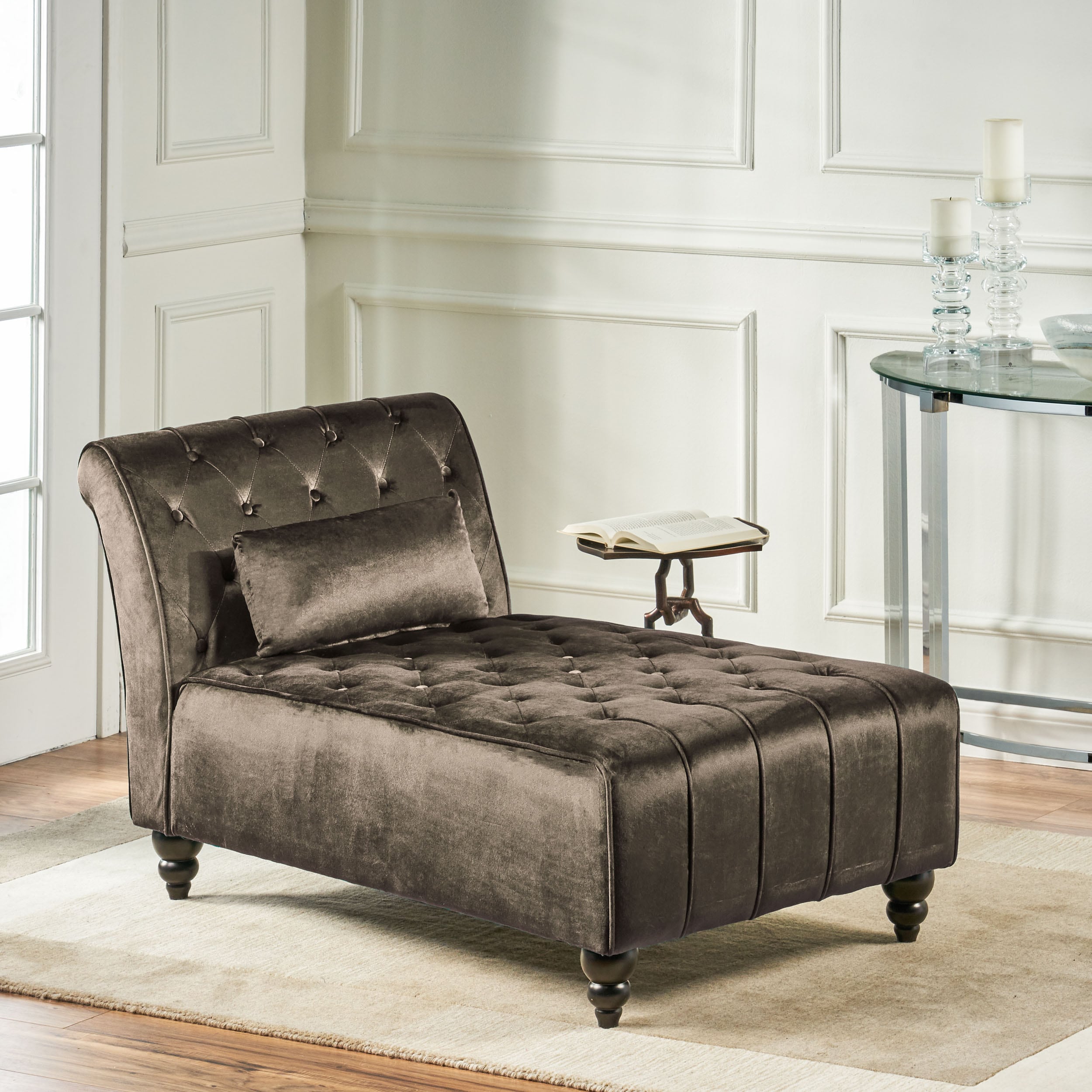 Best Selling Home Decor 301263 Modern Gray Polyester/Polyester blend Chaise Lounge
