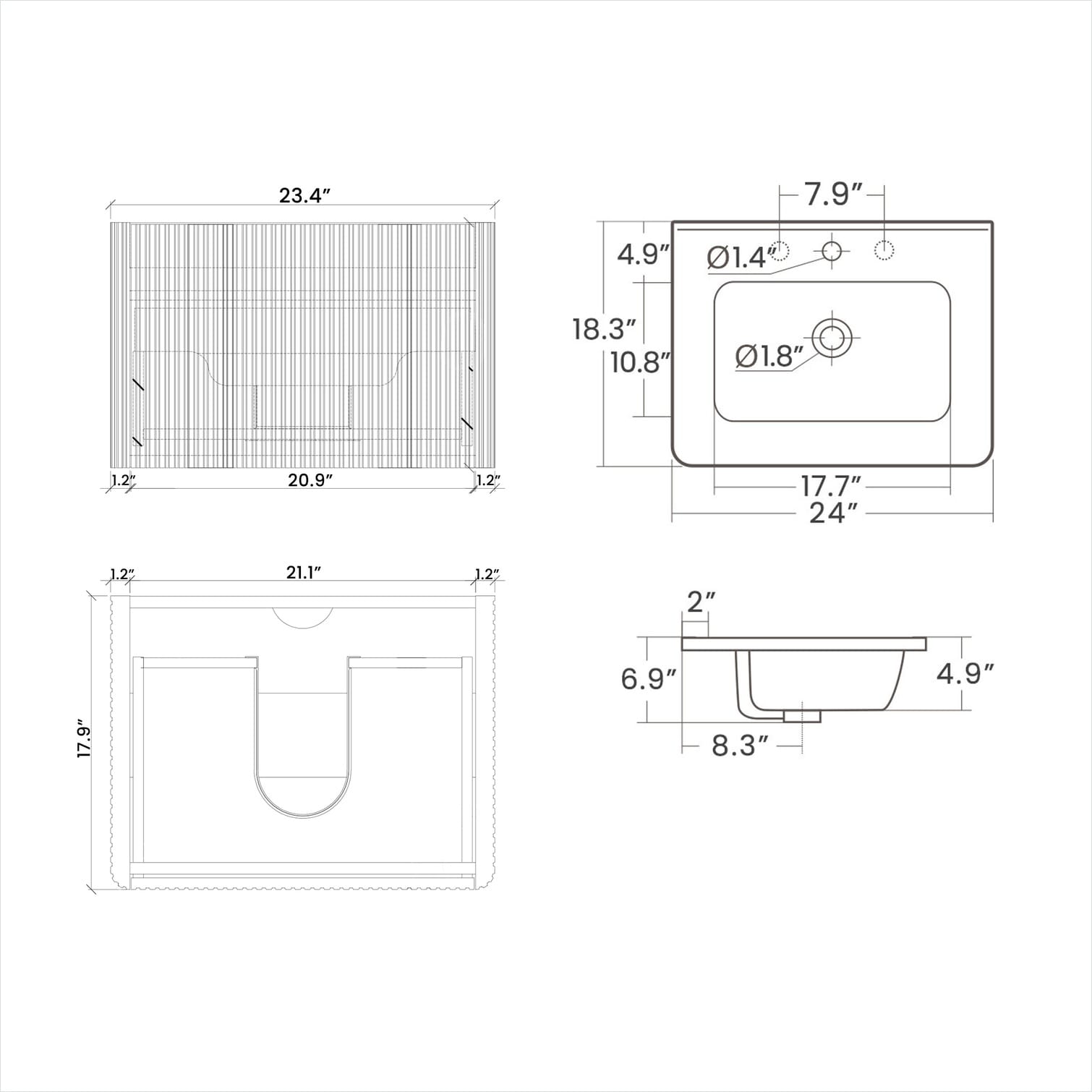Watnature MDSD5W23MGLK Bath-Vanity-Combo - View #4