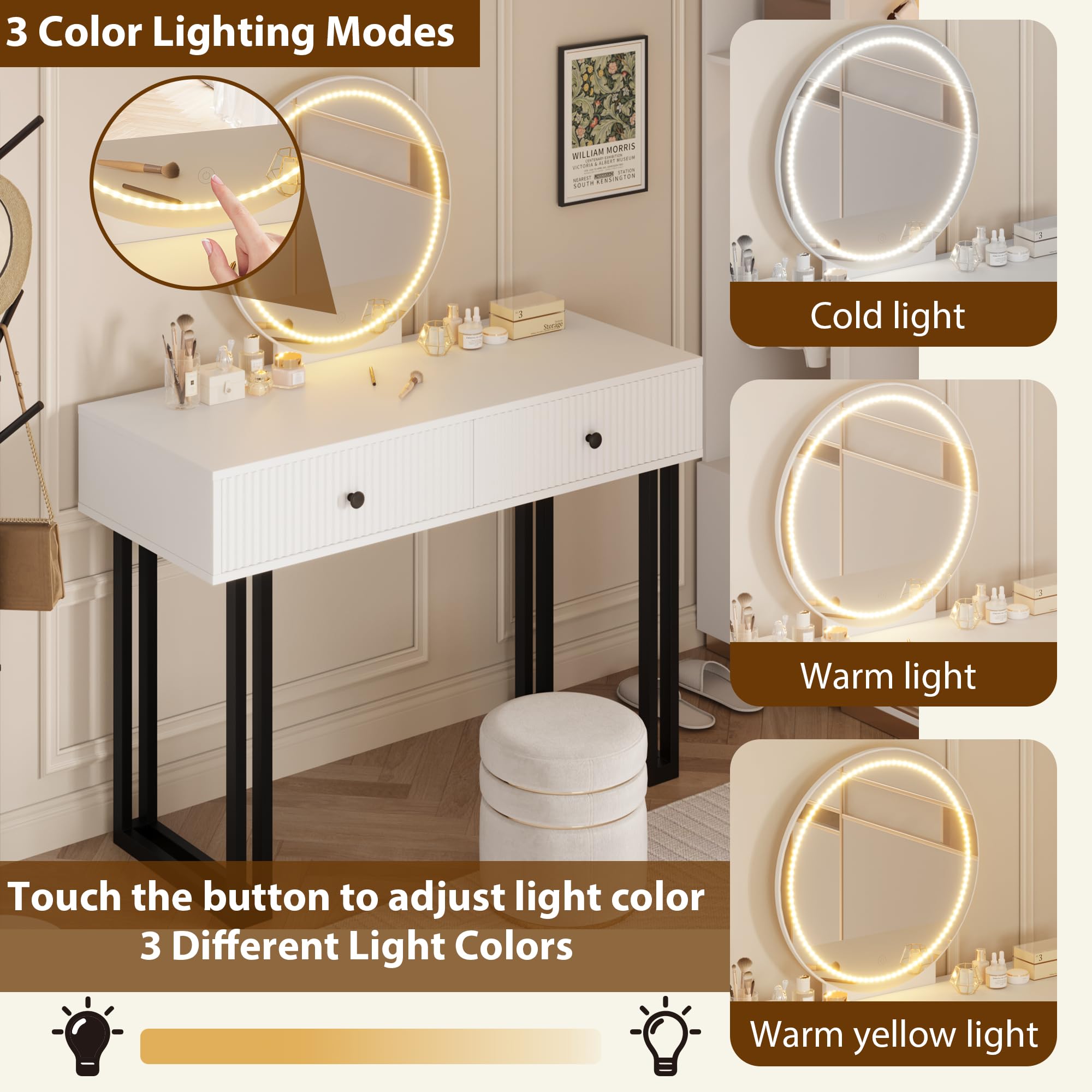 Garvee HHZ-PHK-33WCLM83 Bedroom-Vanities - View #5