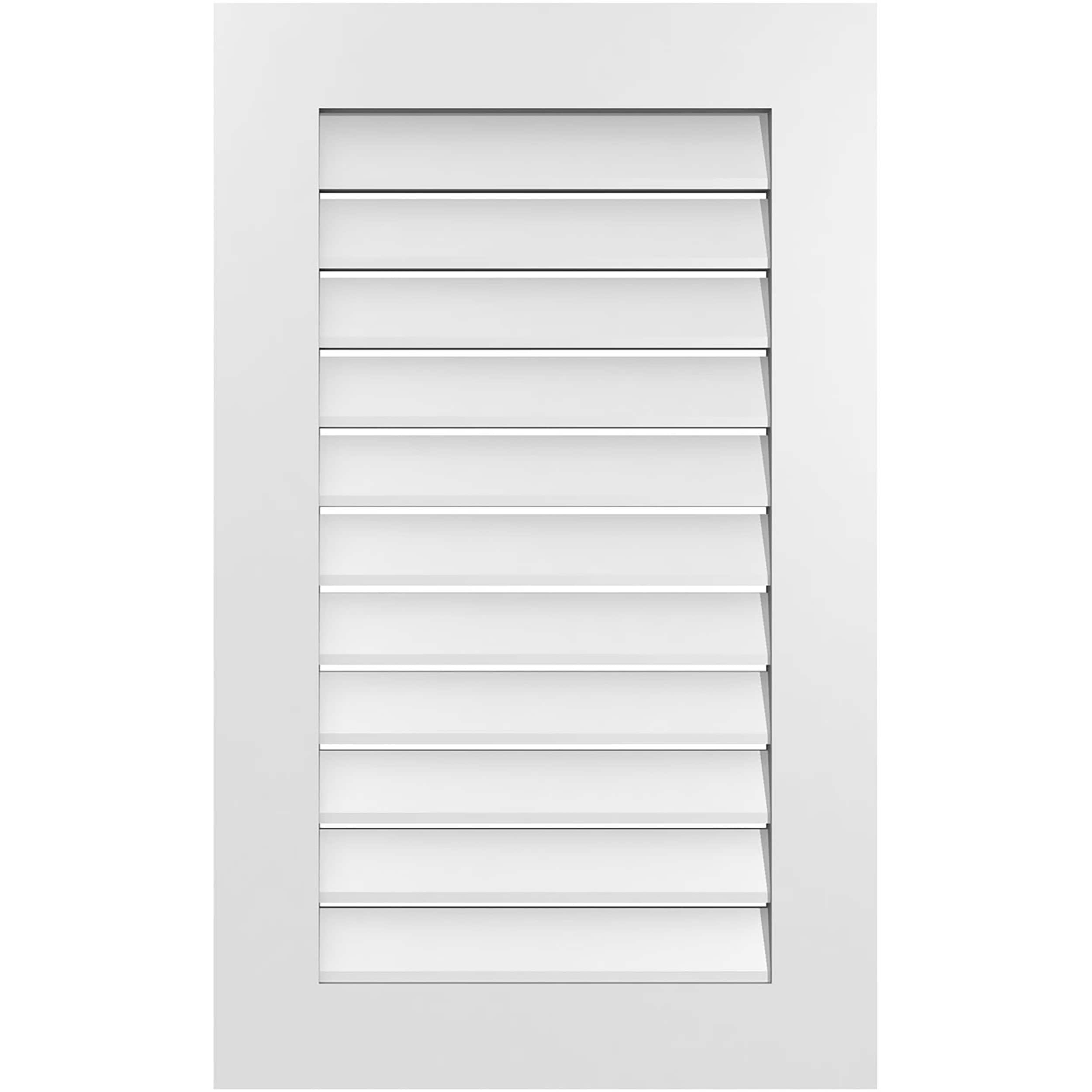 Ekena Millwork GVPVE22X3601SF 22-Inches x 36-Inches Off-white Rectangle PVC Gable Louver Vent