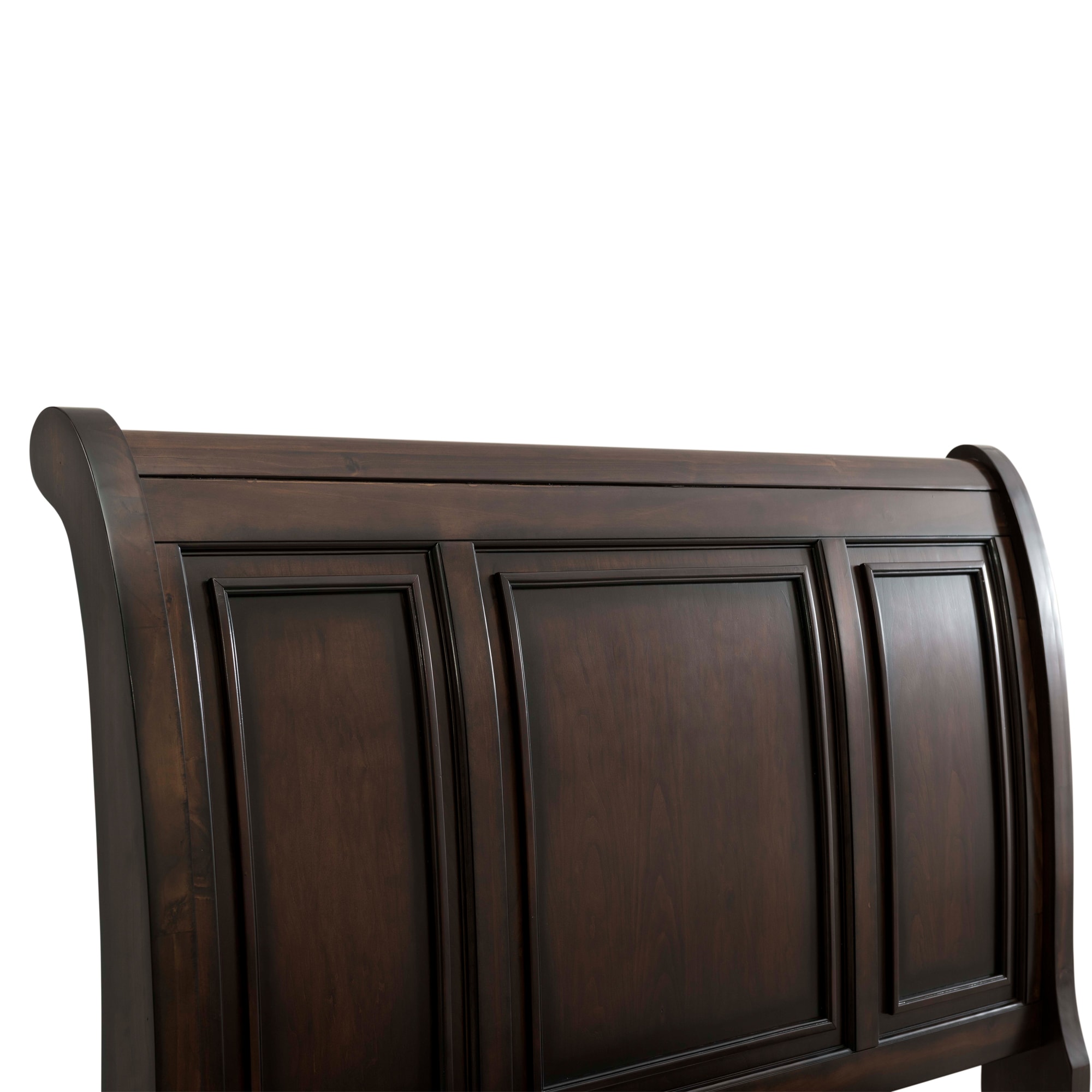 King Cherry Walnut Wood Storage Bed with Headboard and Drawers