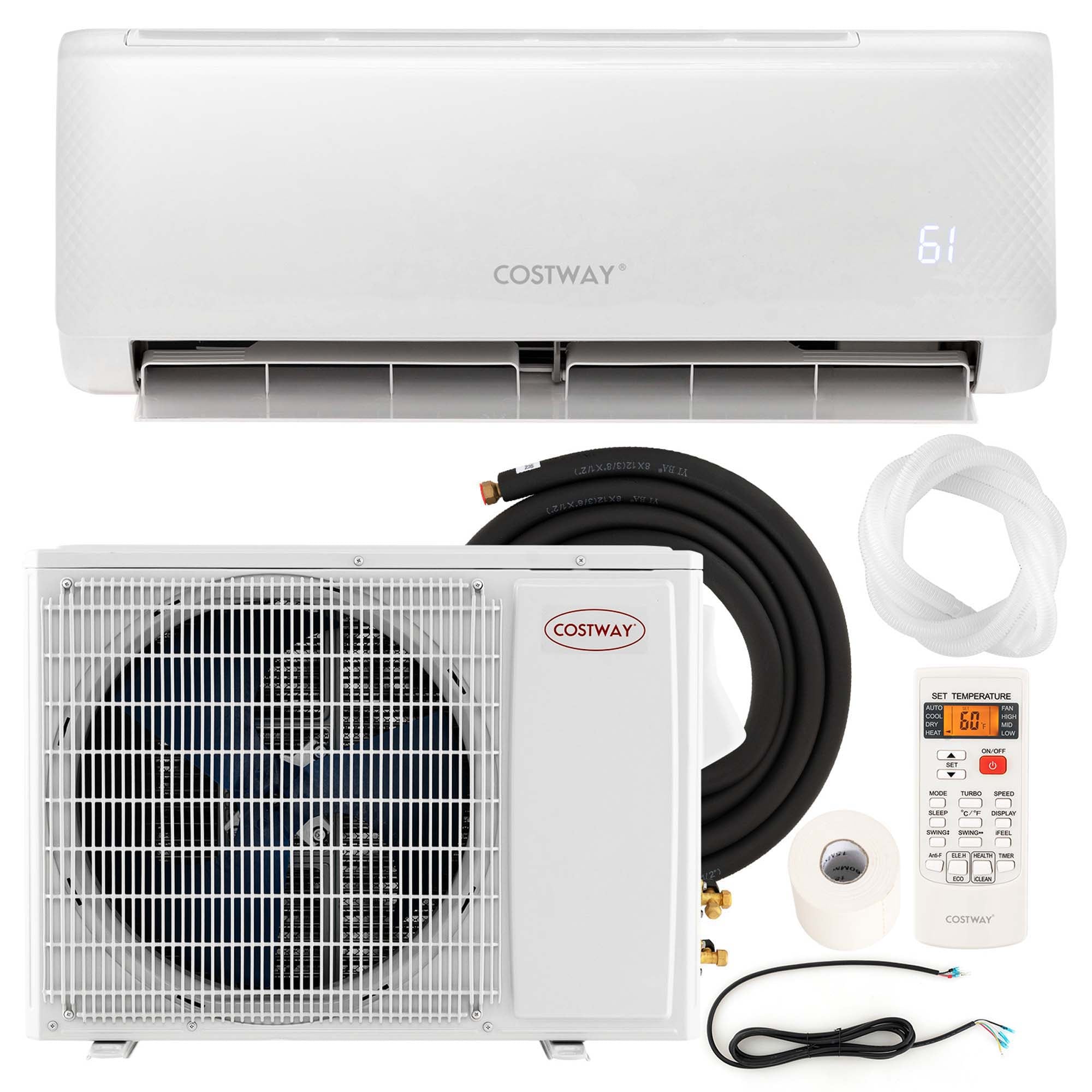 Costway LWS00226 12000-BTU 750-sq ft 230-Volt White Through-the-Wall Air Conditioner with Heater with Remote