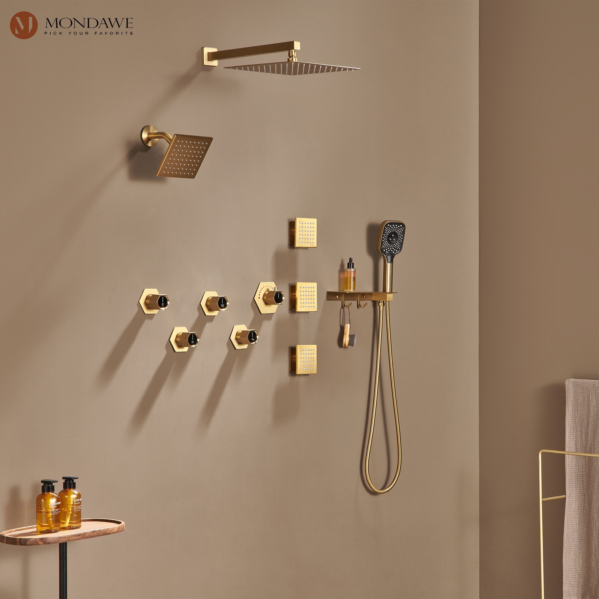 Mondawe MOSL041-16MB Showerhead-Bar-Panels - View #4