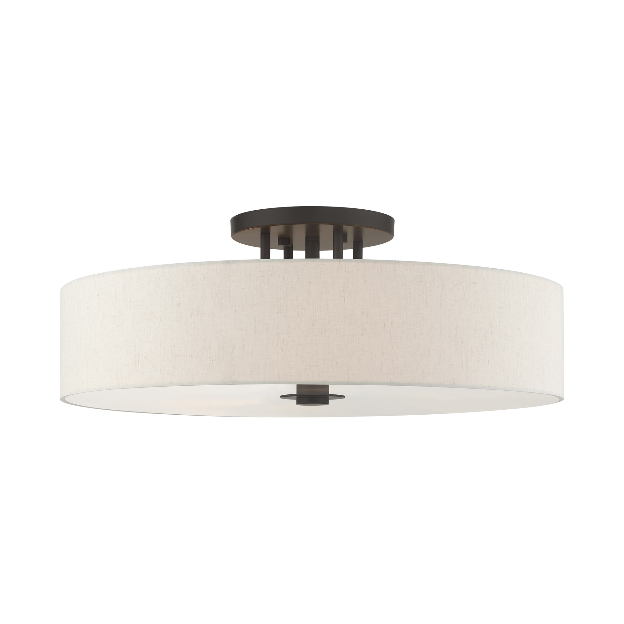 Livex Lighting 45848-92 Meridian 6 -Light 30-in Matte Bronze Semi Flush Mount Light