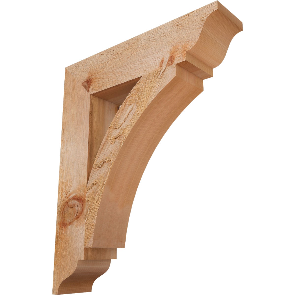 Ekena Millwork BKT04X18X22THR01RWR Thorton traditional rough sawn 4-in x 18-in x 22-in Western red cedar Brown Wood Standard bracket