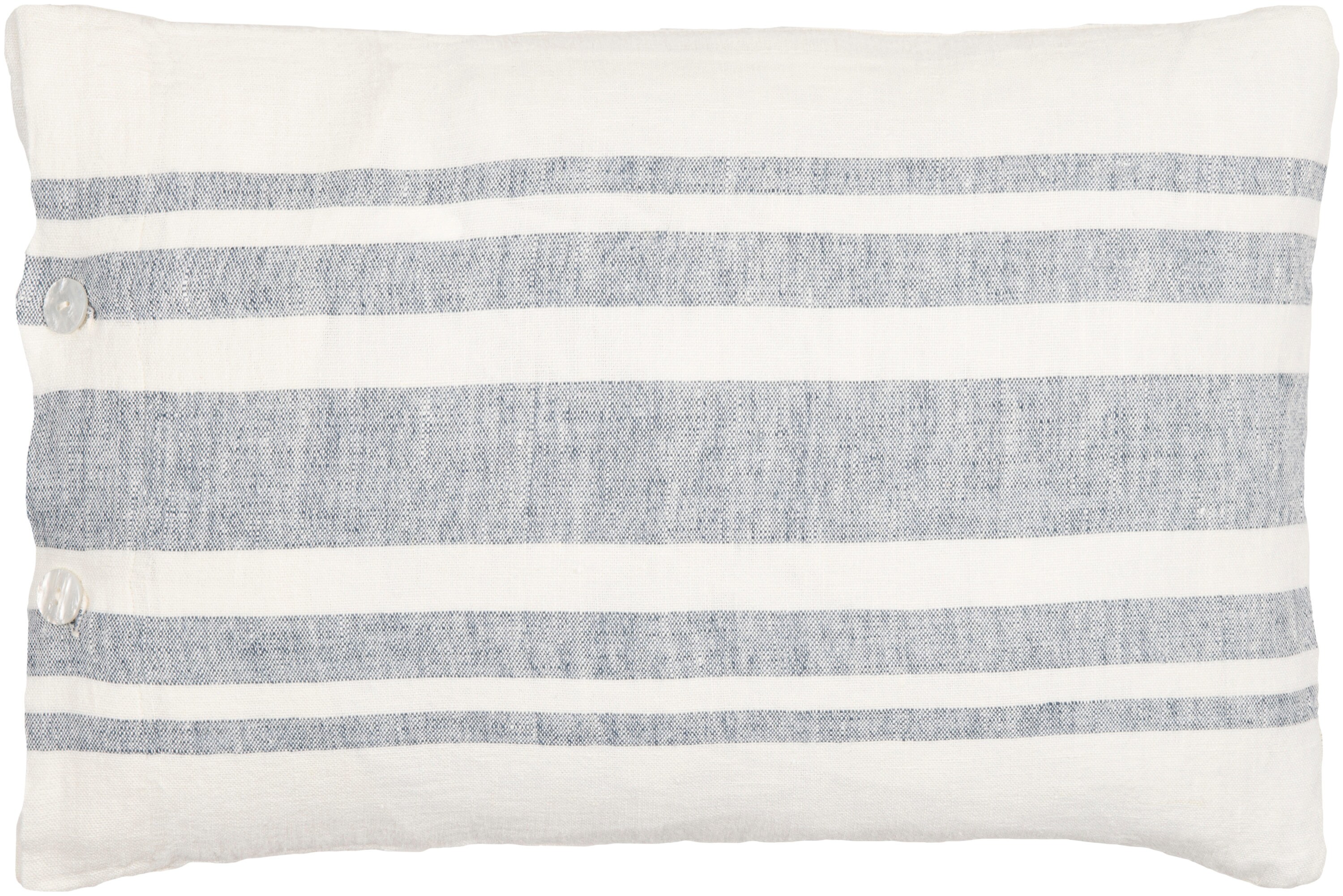 Surya LNB003-1320 Linen Stripe Buttoned 13-in x 20-in Blue/Cream Indoor Decorative Cover